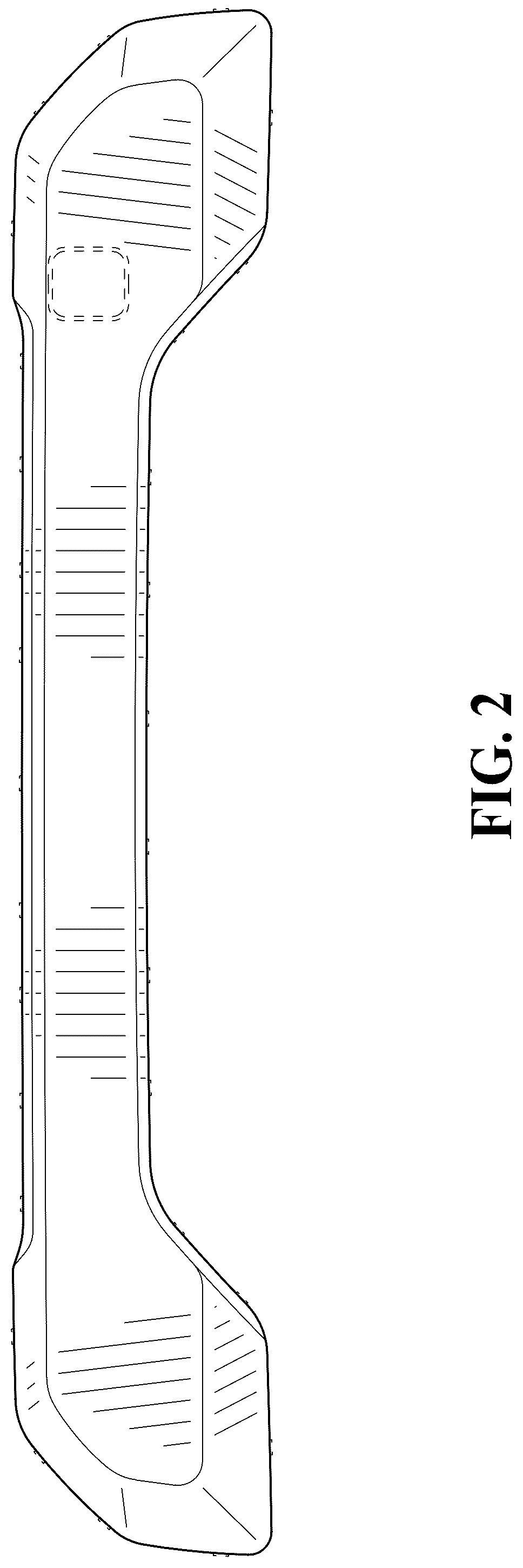 Patent USD1124985 Figure 2 – Vehicle rear fascia plate