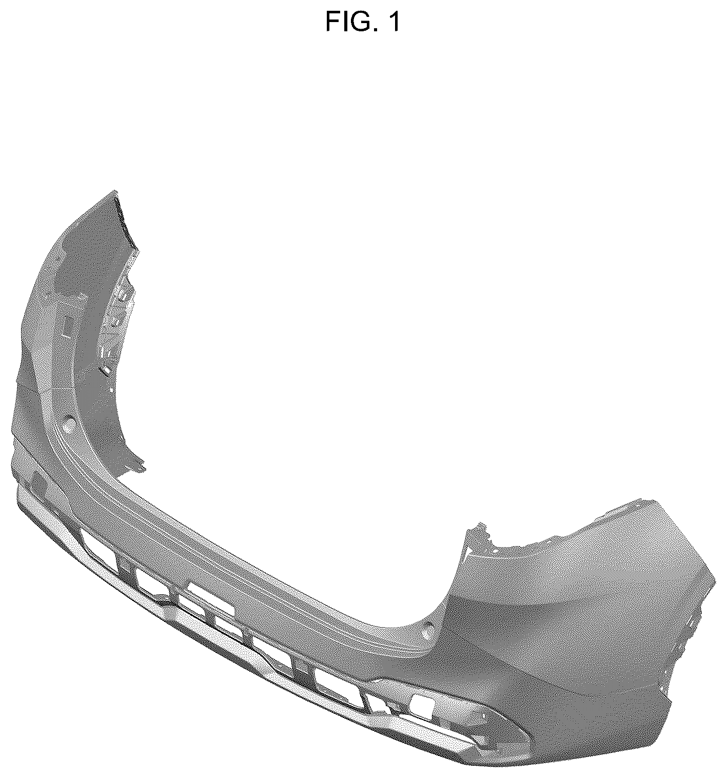 Patent USD1124986 Figure 1 – Rear bumper cover for automobile