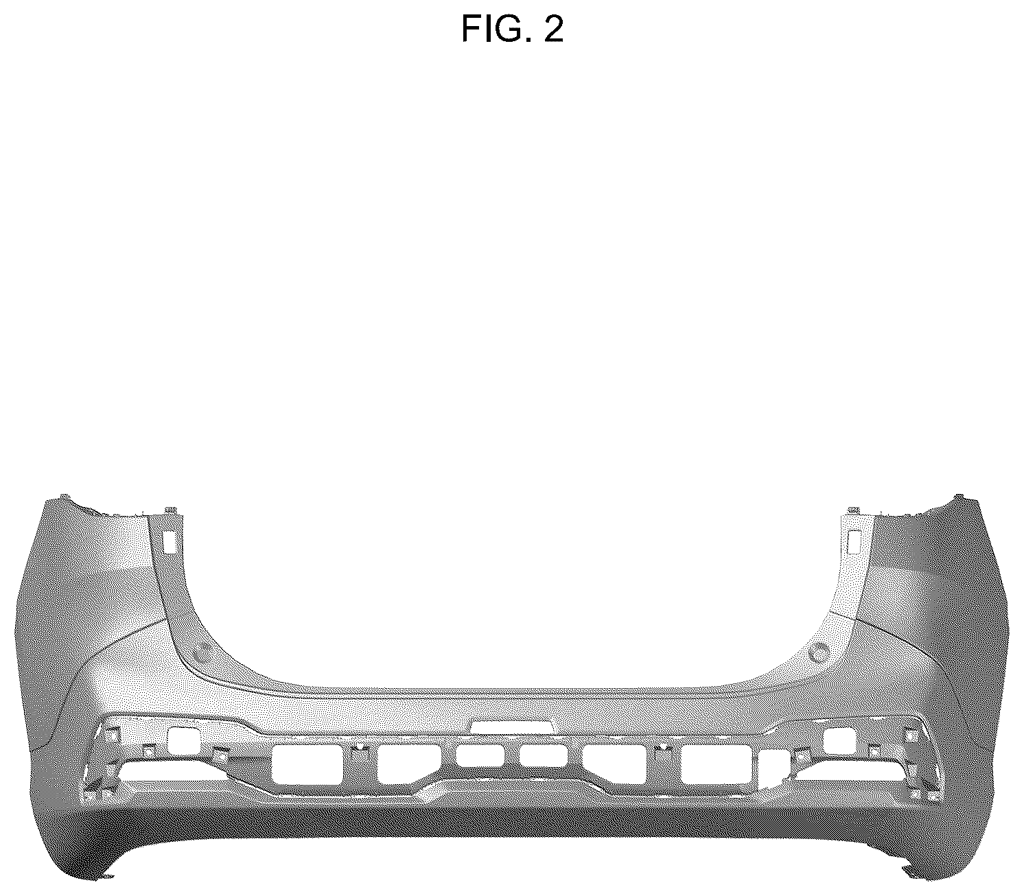 Patent USD1124986 Figure 2 – Rear bumper cover for automobile