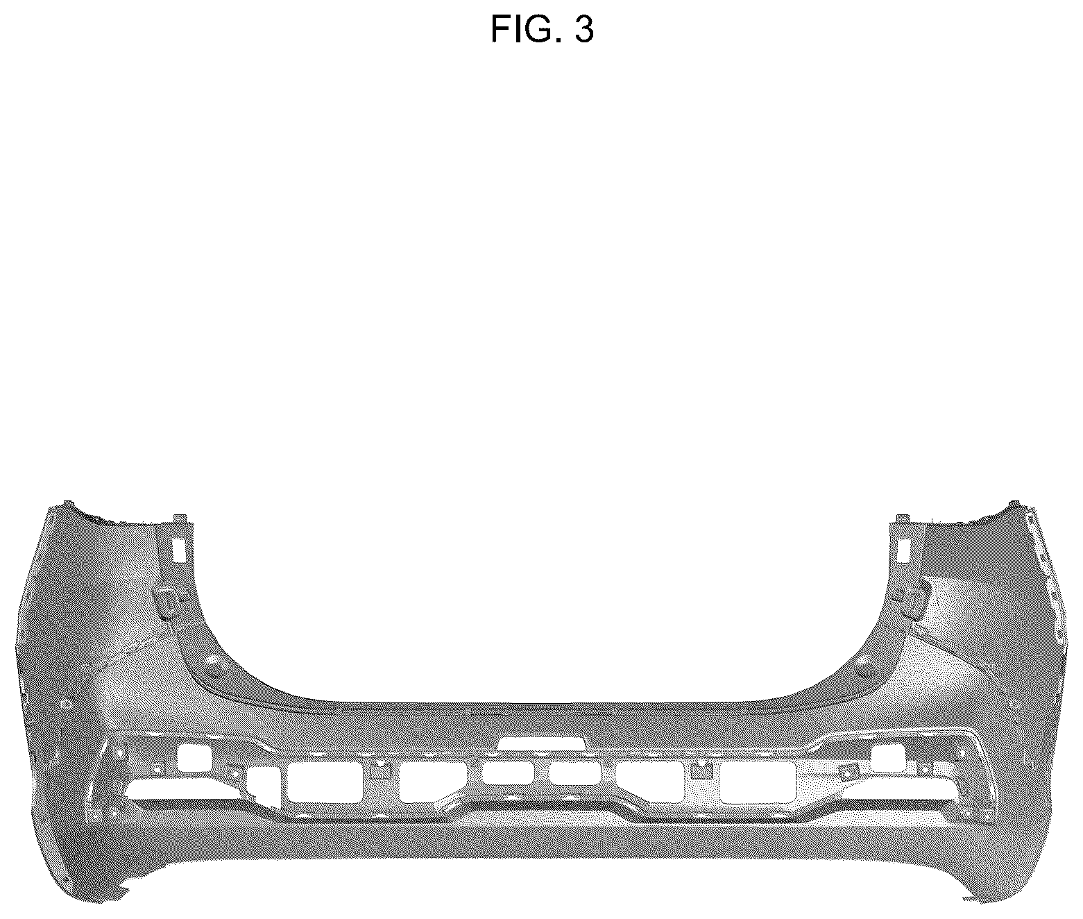 Patent USD1124986 Figure 3 – Rear bumper cover for automobile