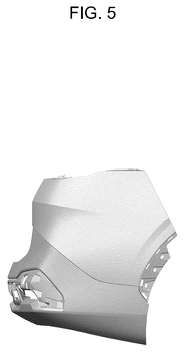 Patent USD1124986 Figure 5 – Rear bumper cover for automobile