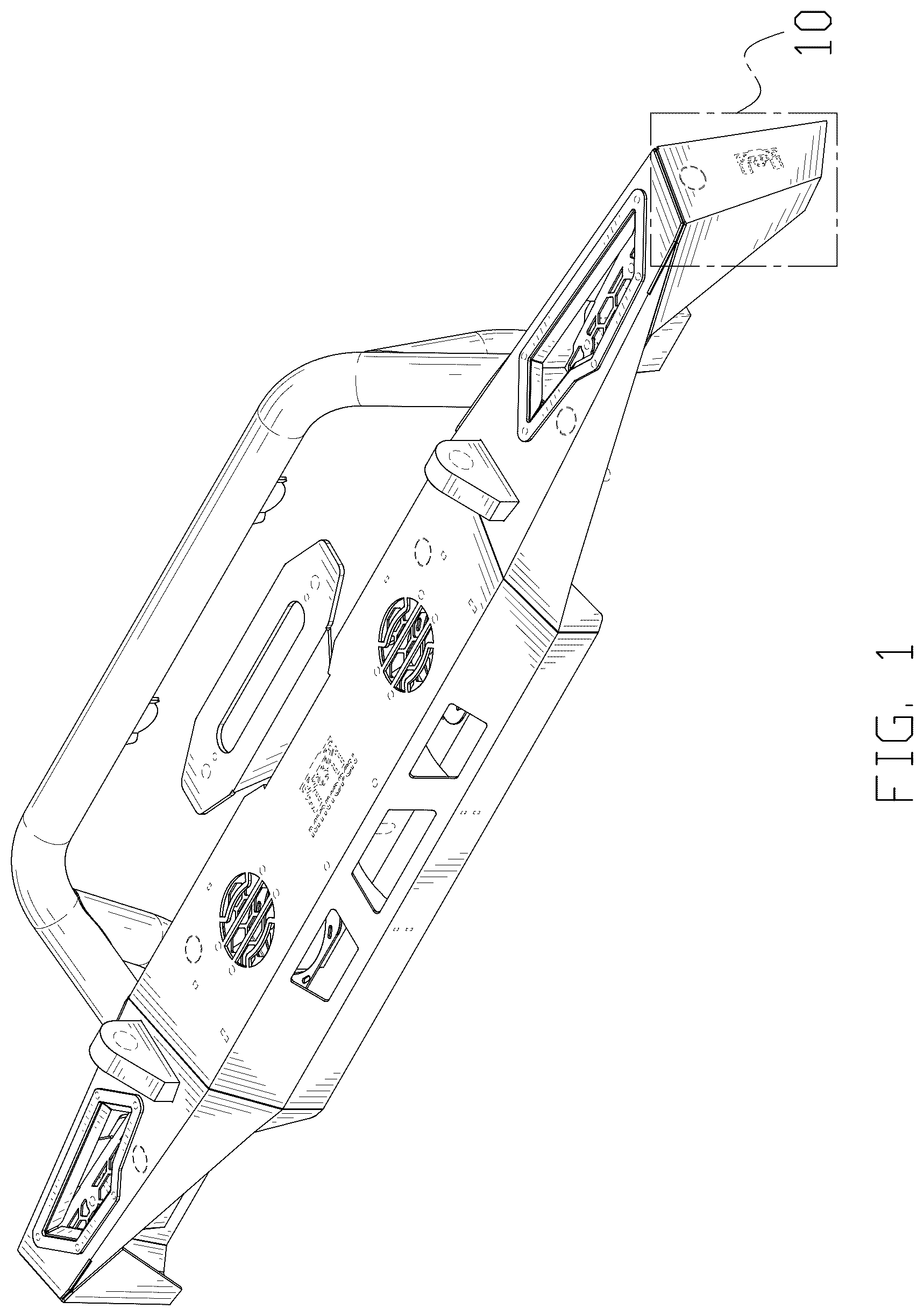 Patent USD1124987 Figure 1 – Front bumper