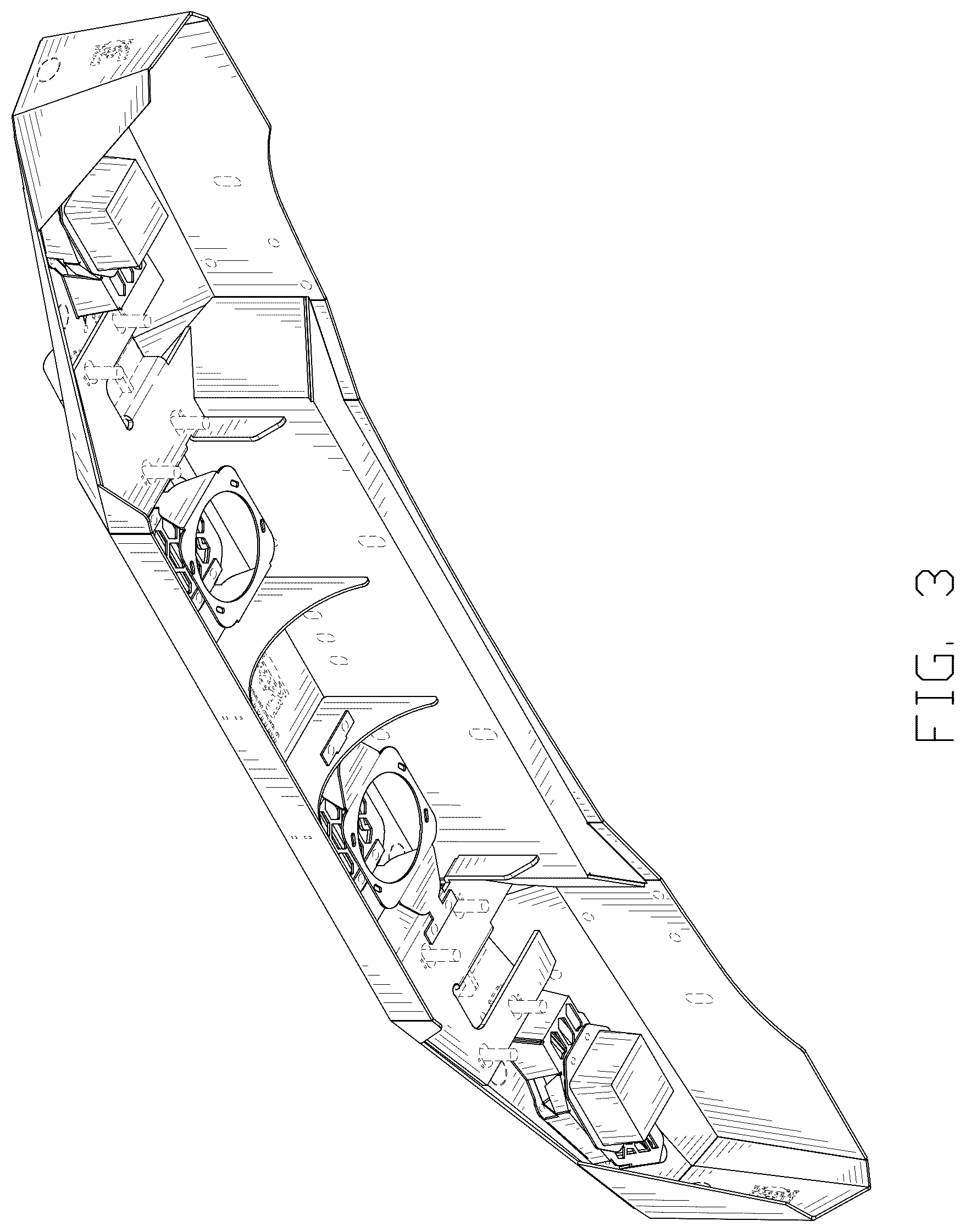 Patent USD1124987 Figure 3 – Front bumper