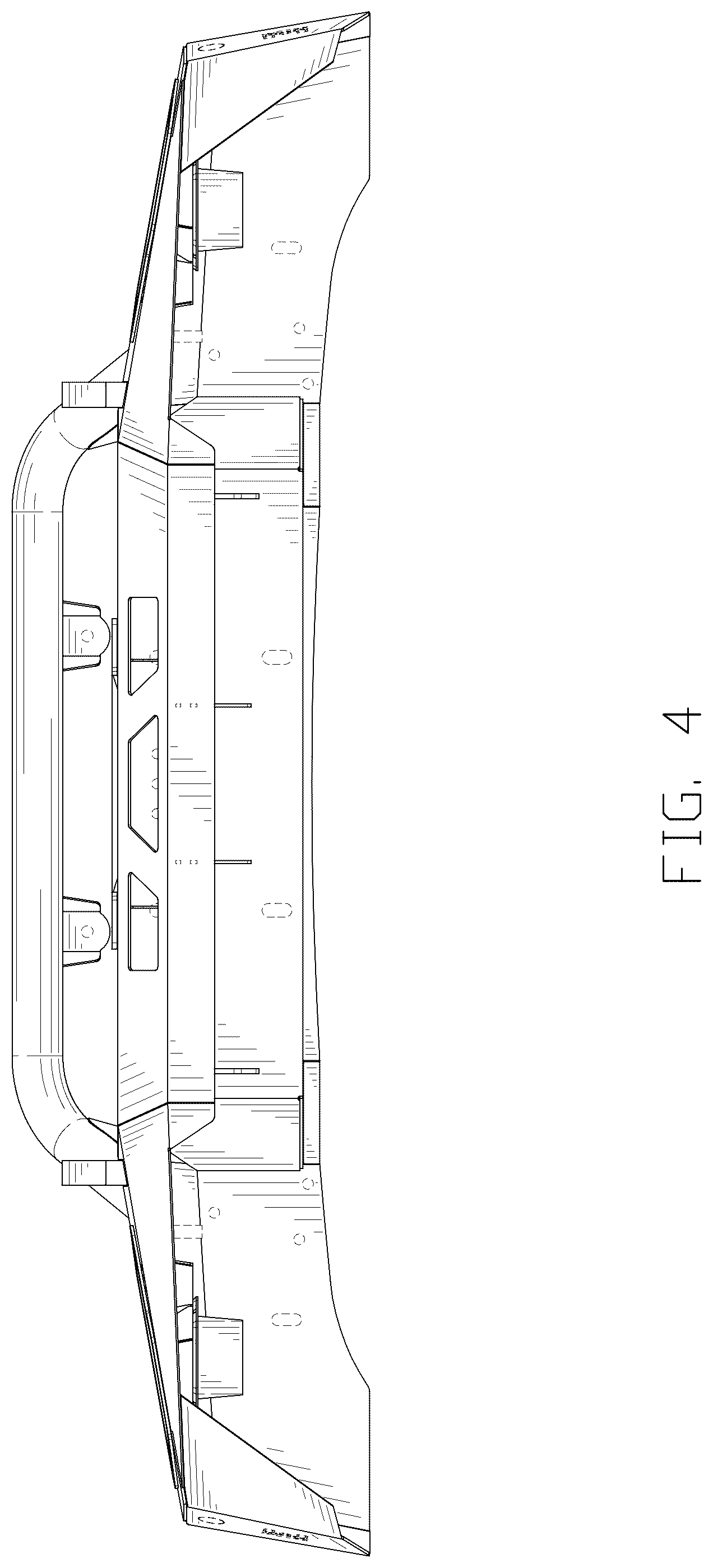 Patent USD1124987 Figure 4 – Front bumper