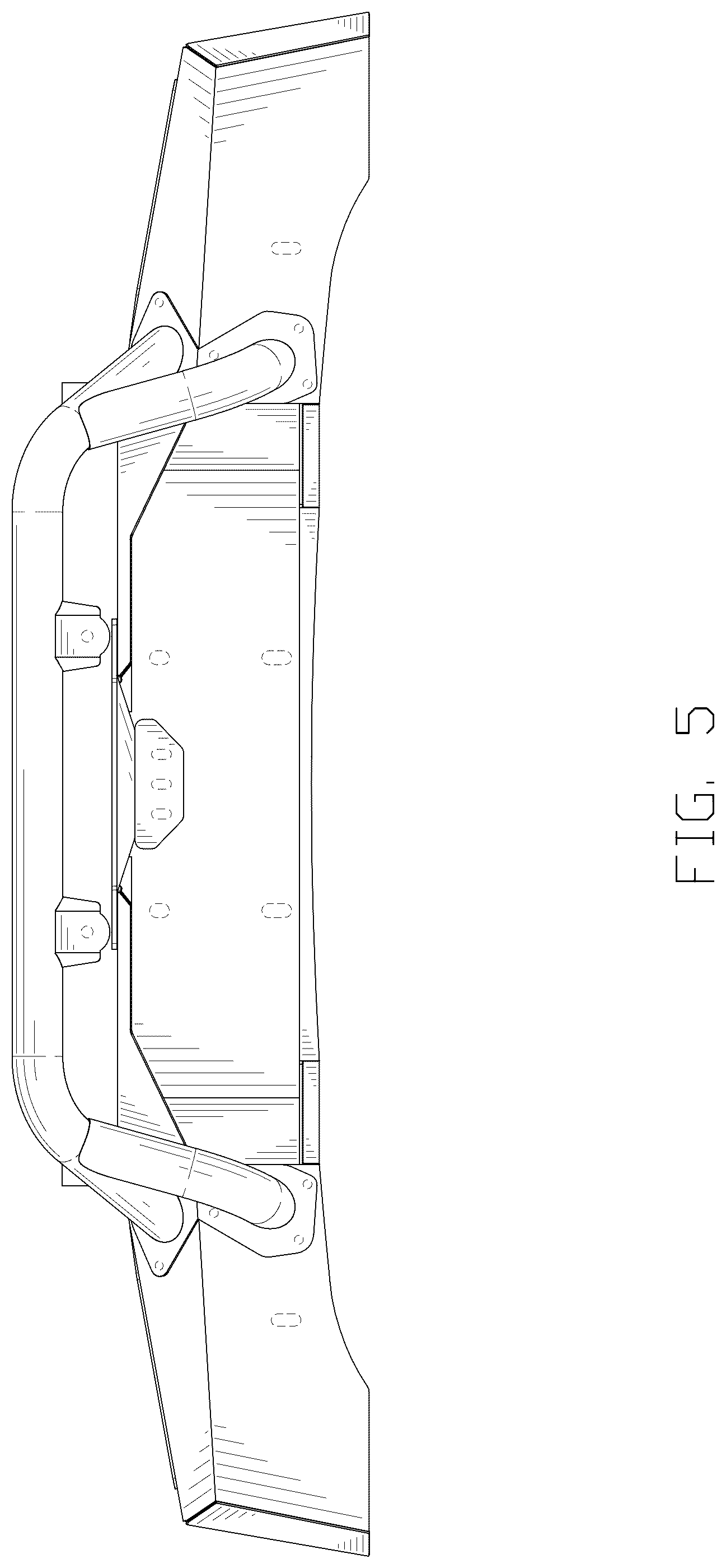 Patent USD1124987 Figure 5 – Front bumper
