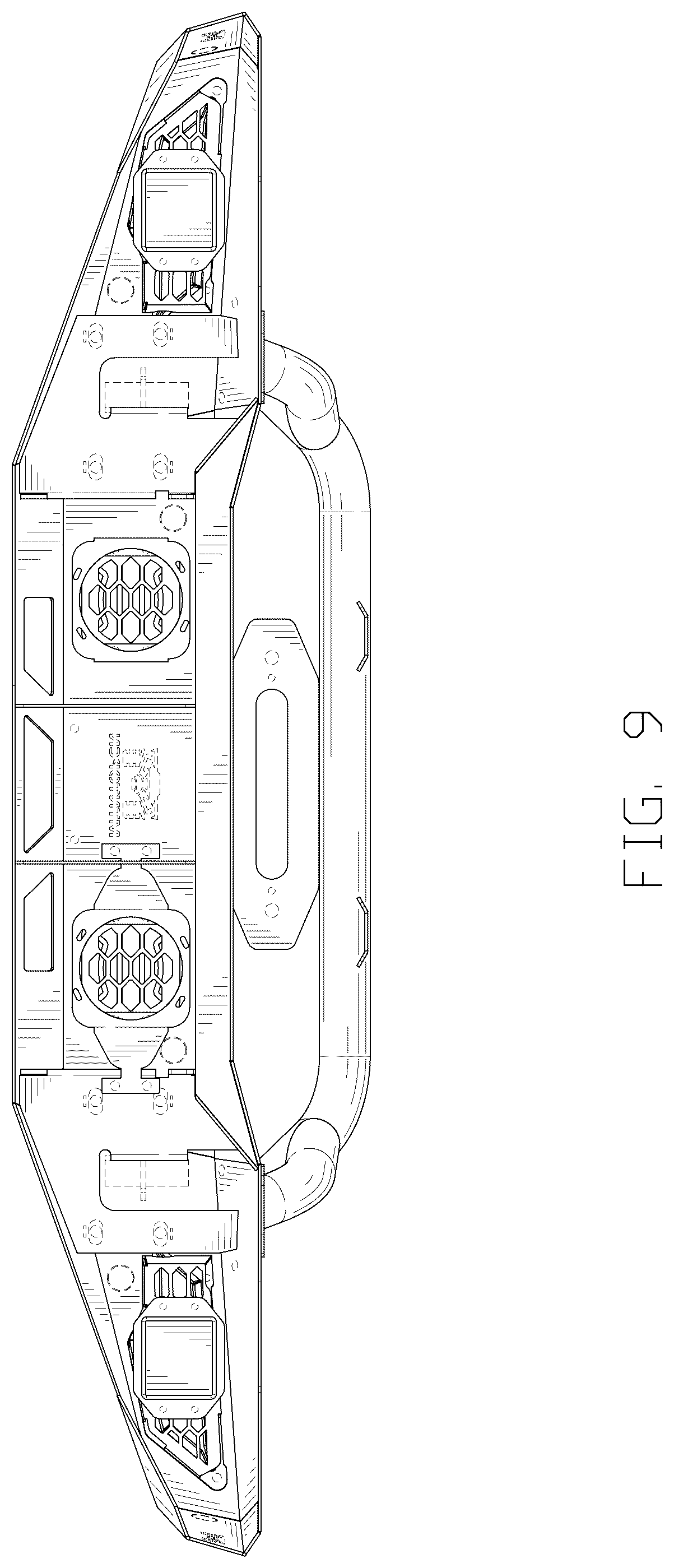 Patent USD1124987 Figure 9 – Front bumper