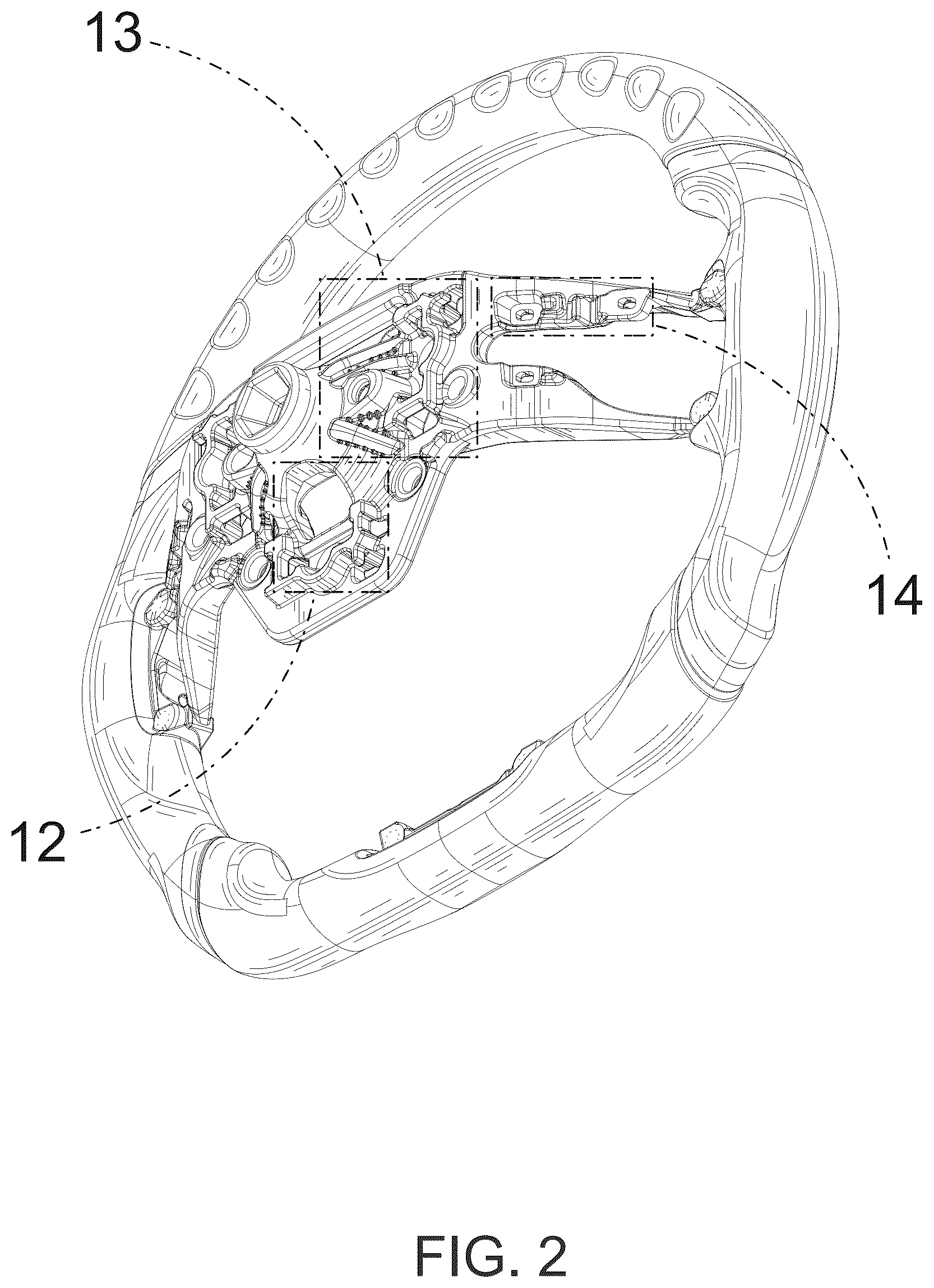 Patent USD1124990 Figure 2 – Steering wheel