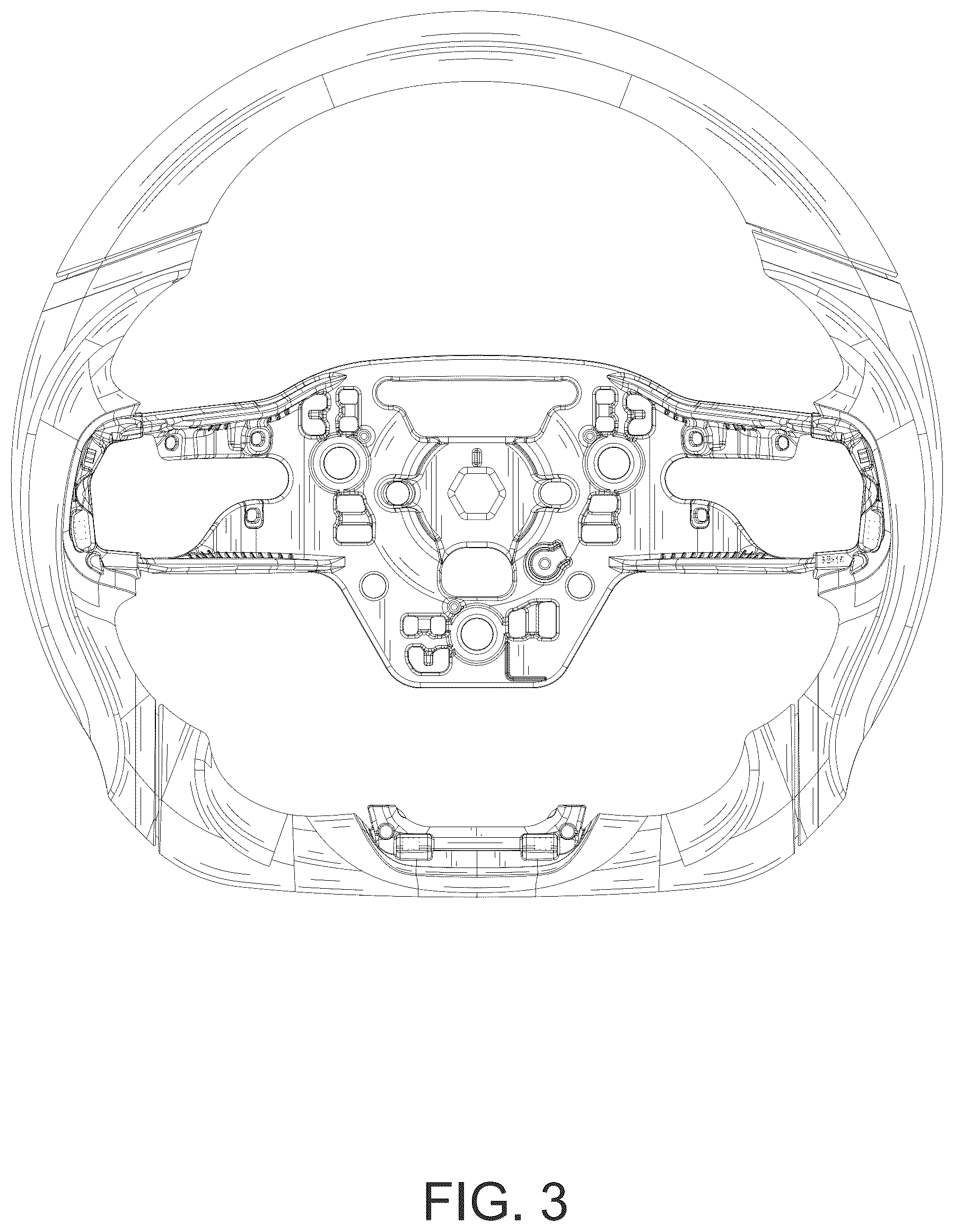 Patent USD1124990 Figure 3 – Steering wheel