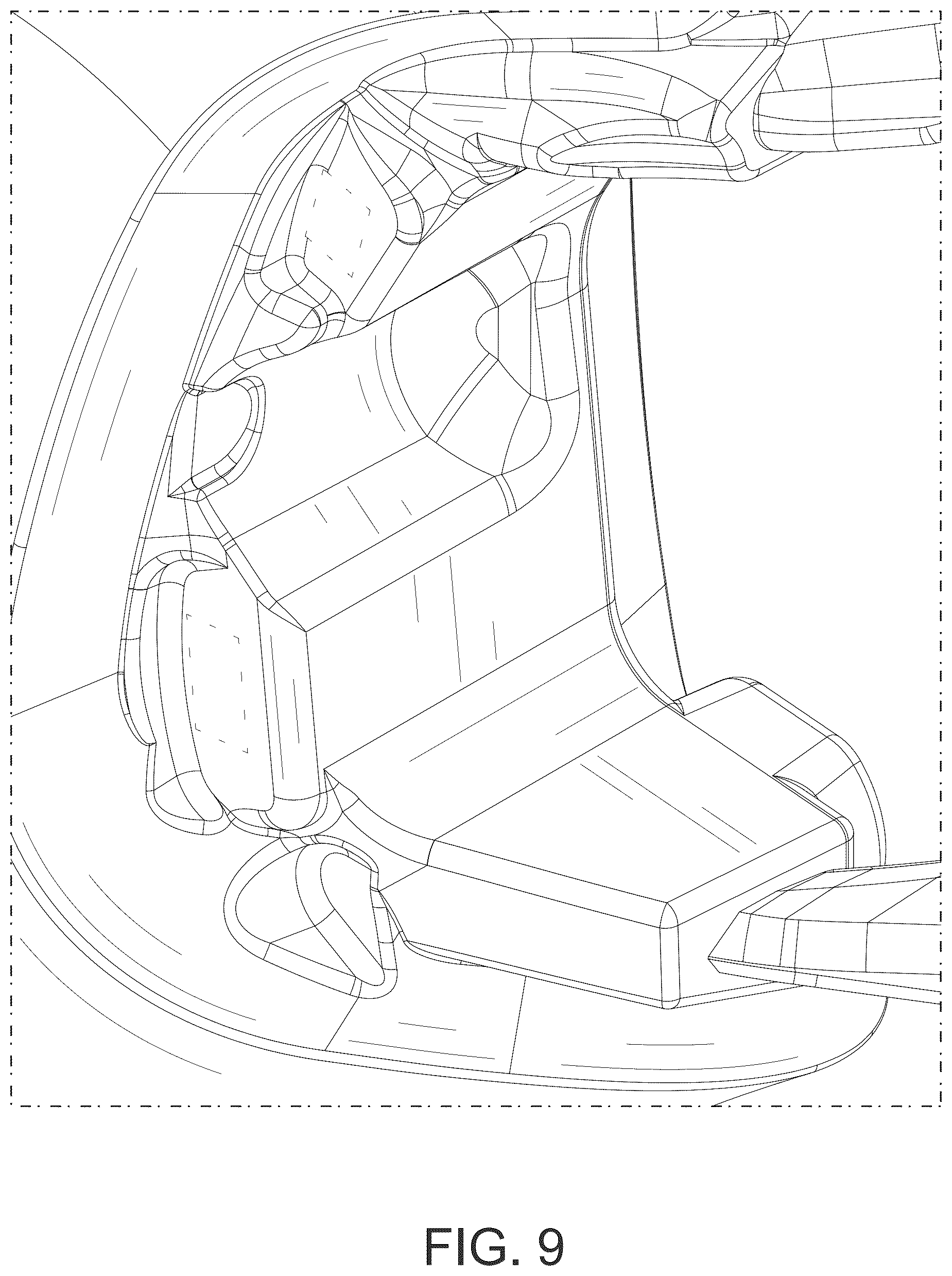 Patent USD1124990 Figure 9 – Steering wheel