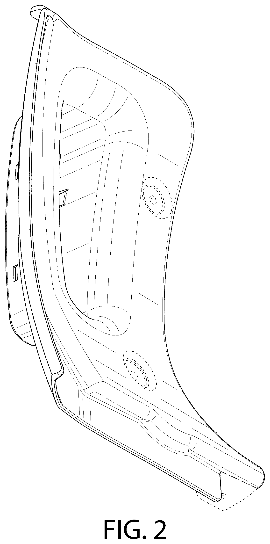 Patent USD1124992 Figure 2 – Rock guard for a wheel of an automobile