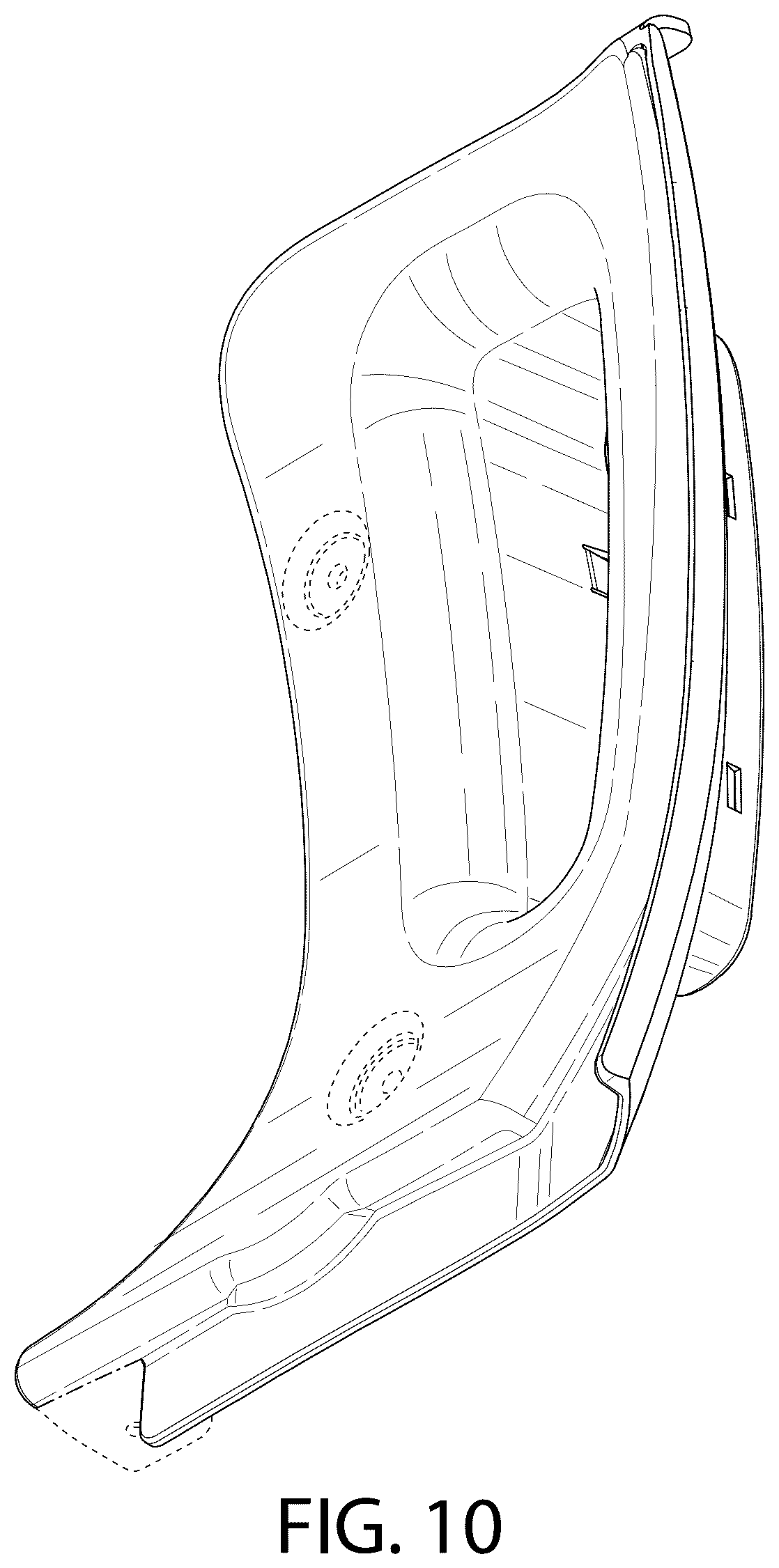 Patent USD1124992 Figure 8 – Rock guard for a wheel of an automobile