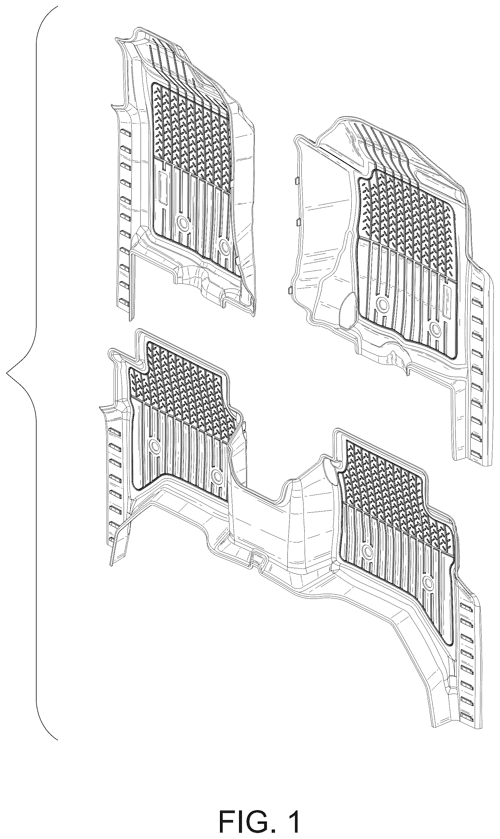 Patent USD1124996 — Car floor mat set — Figure 1