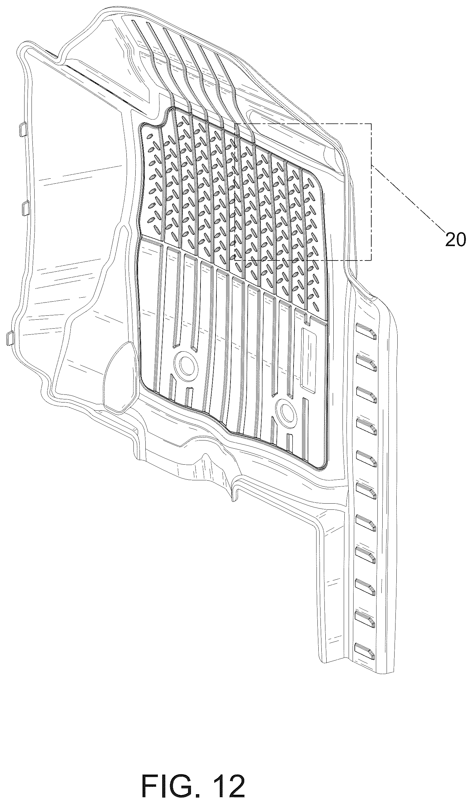 Patent USD1124996 Figure 12 – Car floor mat set