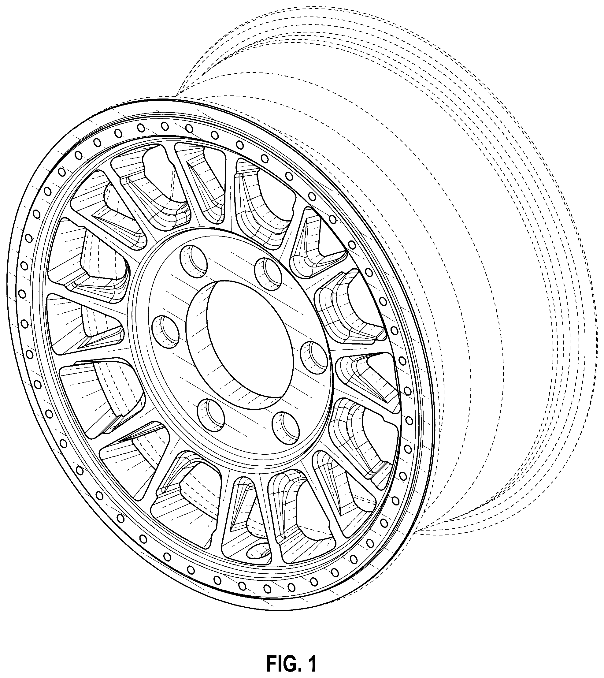 Patent USD1124997 Figure 1 – Wheel
