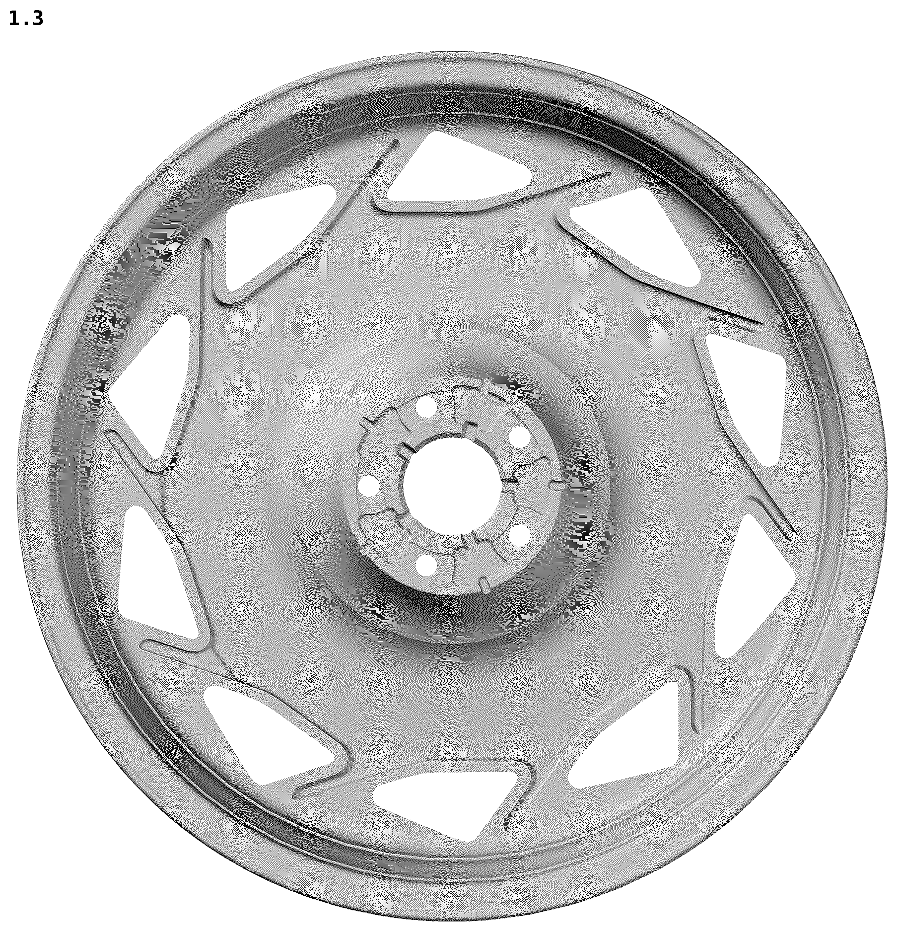 Patent USD1124998 Figure 3 – Wheel for automobile