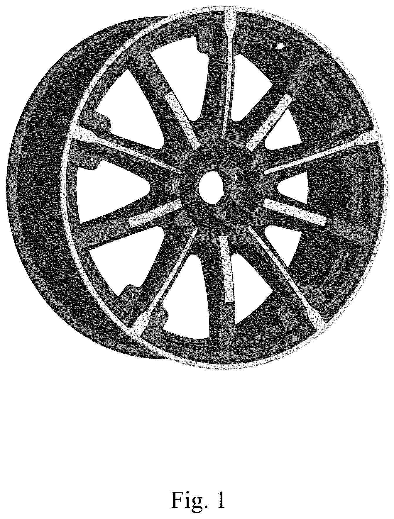 Patent USD1124999 — Vehicle wheel, toy vehicle wheel, or vehicle wheel replica — Figure 1