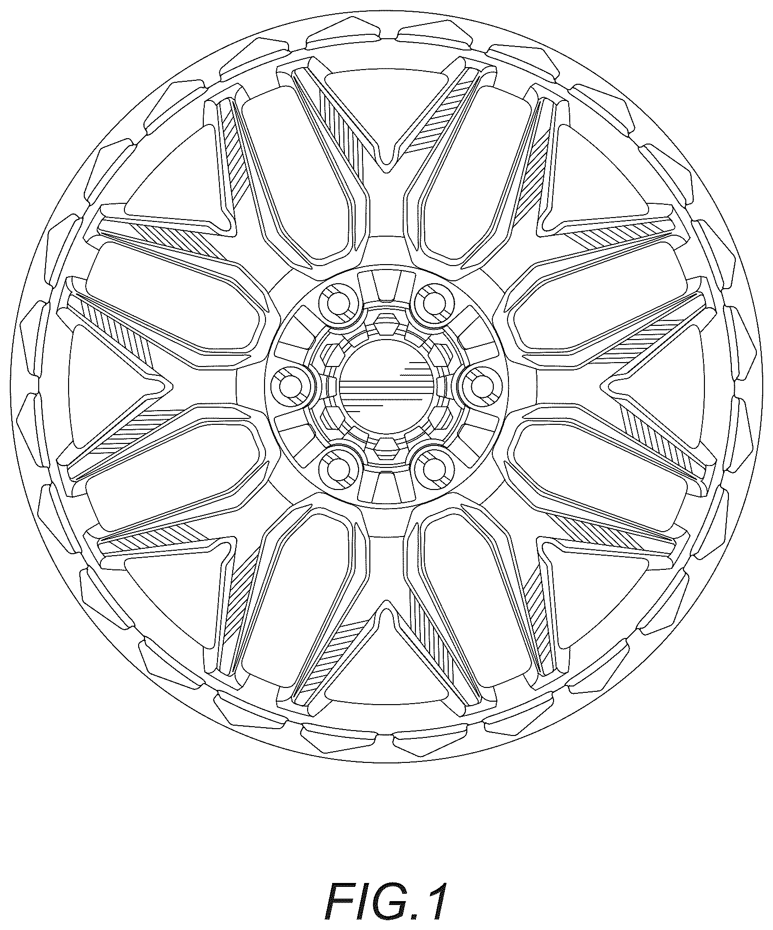 Patent USD1125000 — Automobile wheel — Figure 1