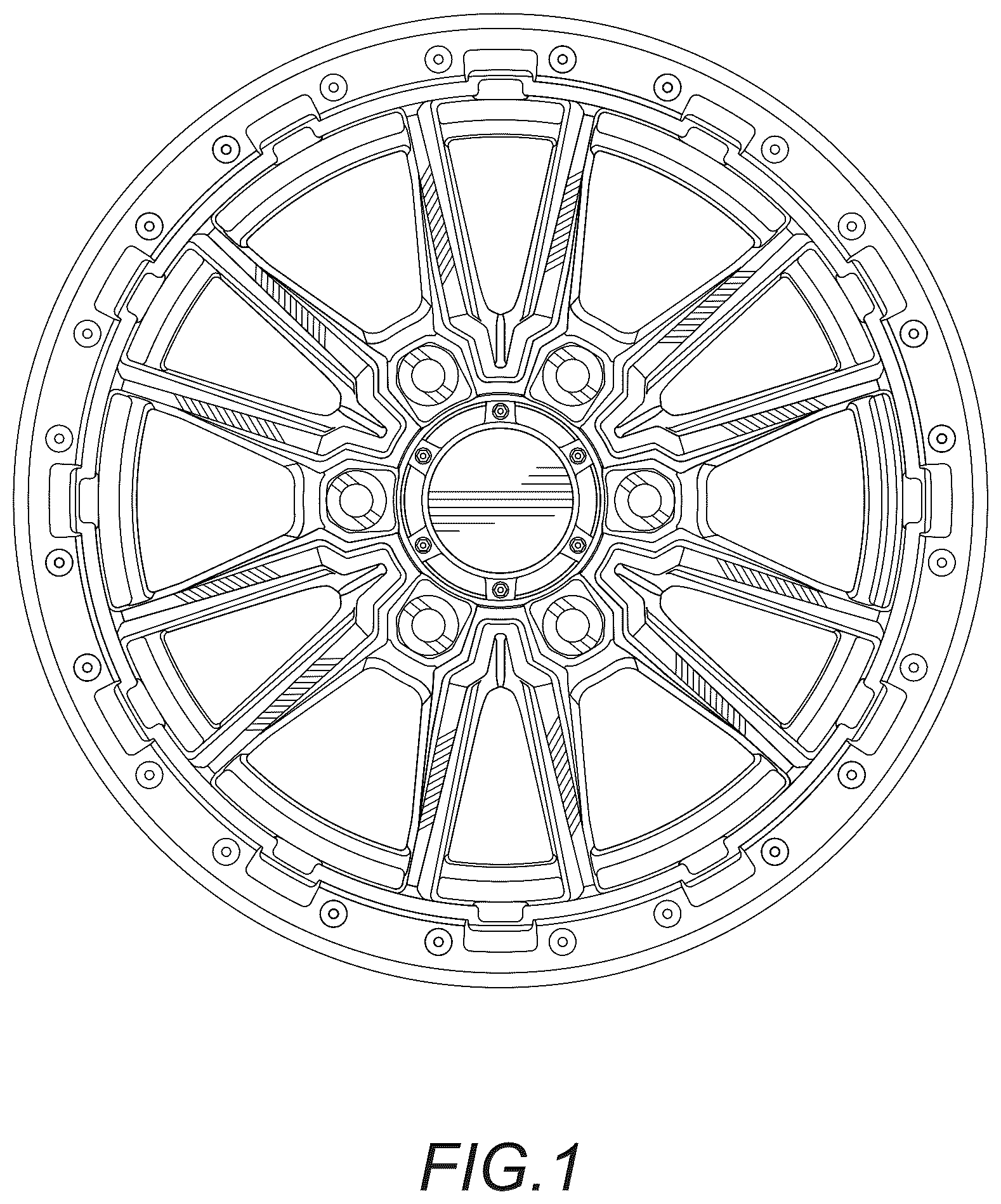 Patent USD1125002 Figure 1 – Automobile wheel