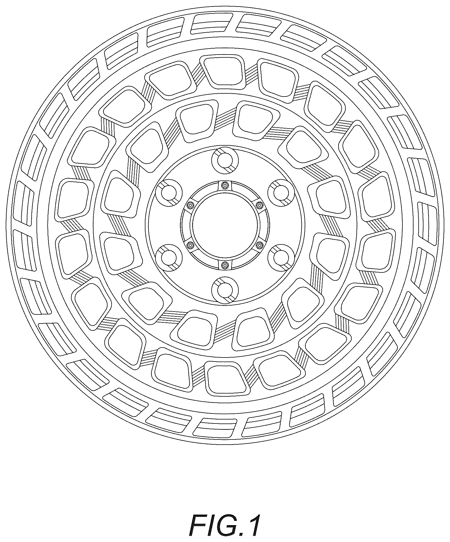 Patent USD1125003 Figure 1 – Automobile wheel