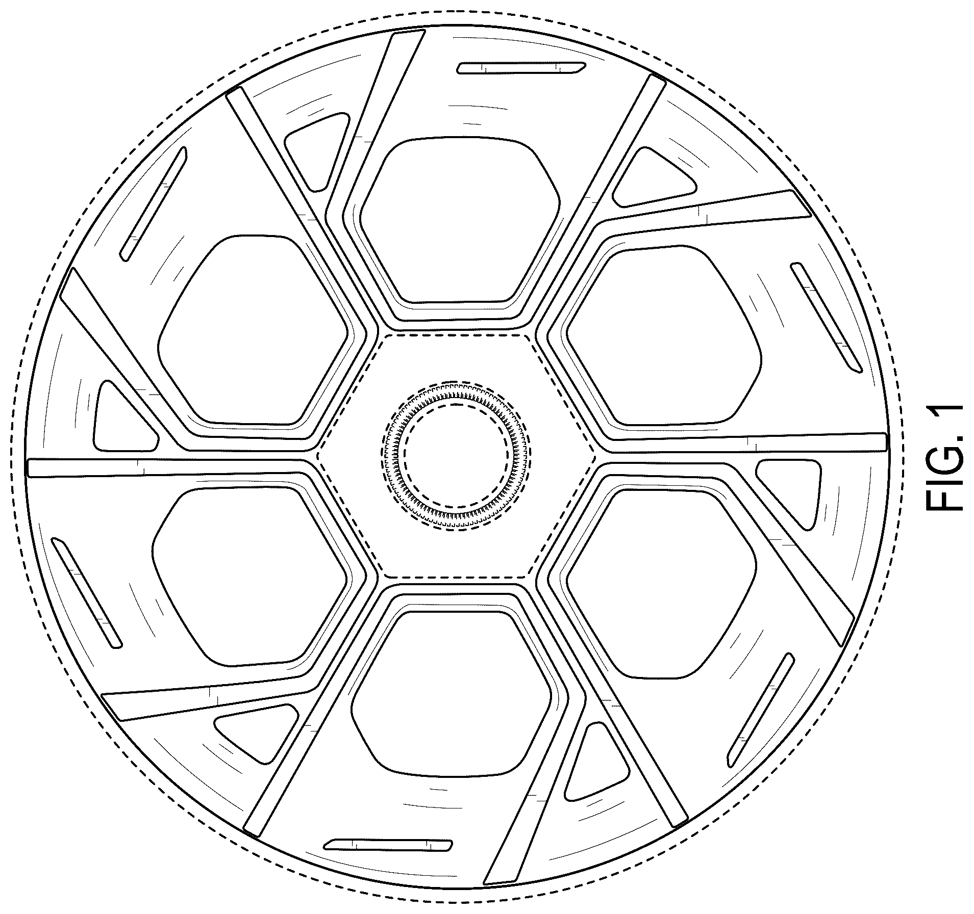 Patent USD1125007 Figure 1 – Vehicle wheel