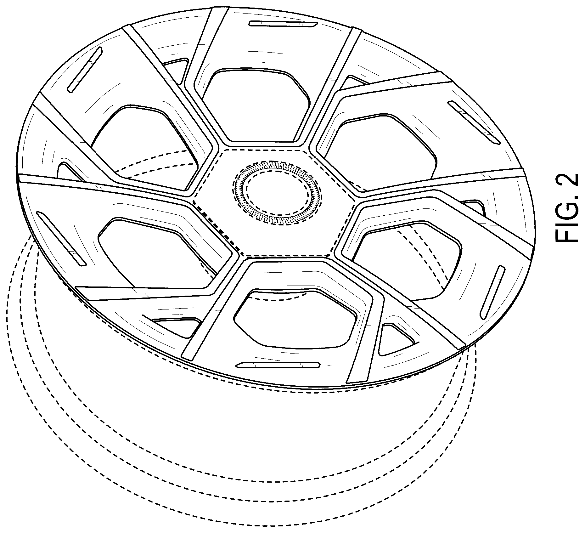 Patent USD1125007 Figure 2 – Vehicle wheel