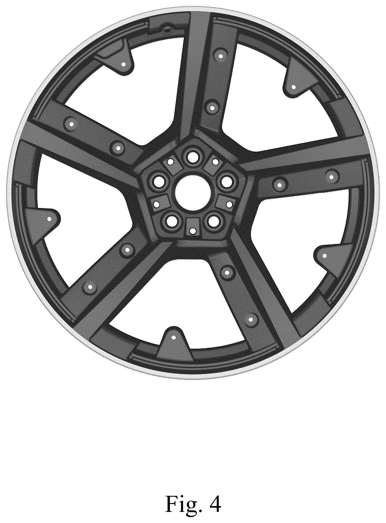 Patent USD1125008 Figure 4 – Vehicle wheel, toy vehicle wheel, or vehicle wheel replica
