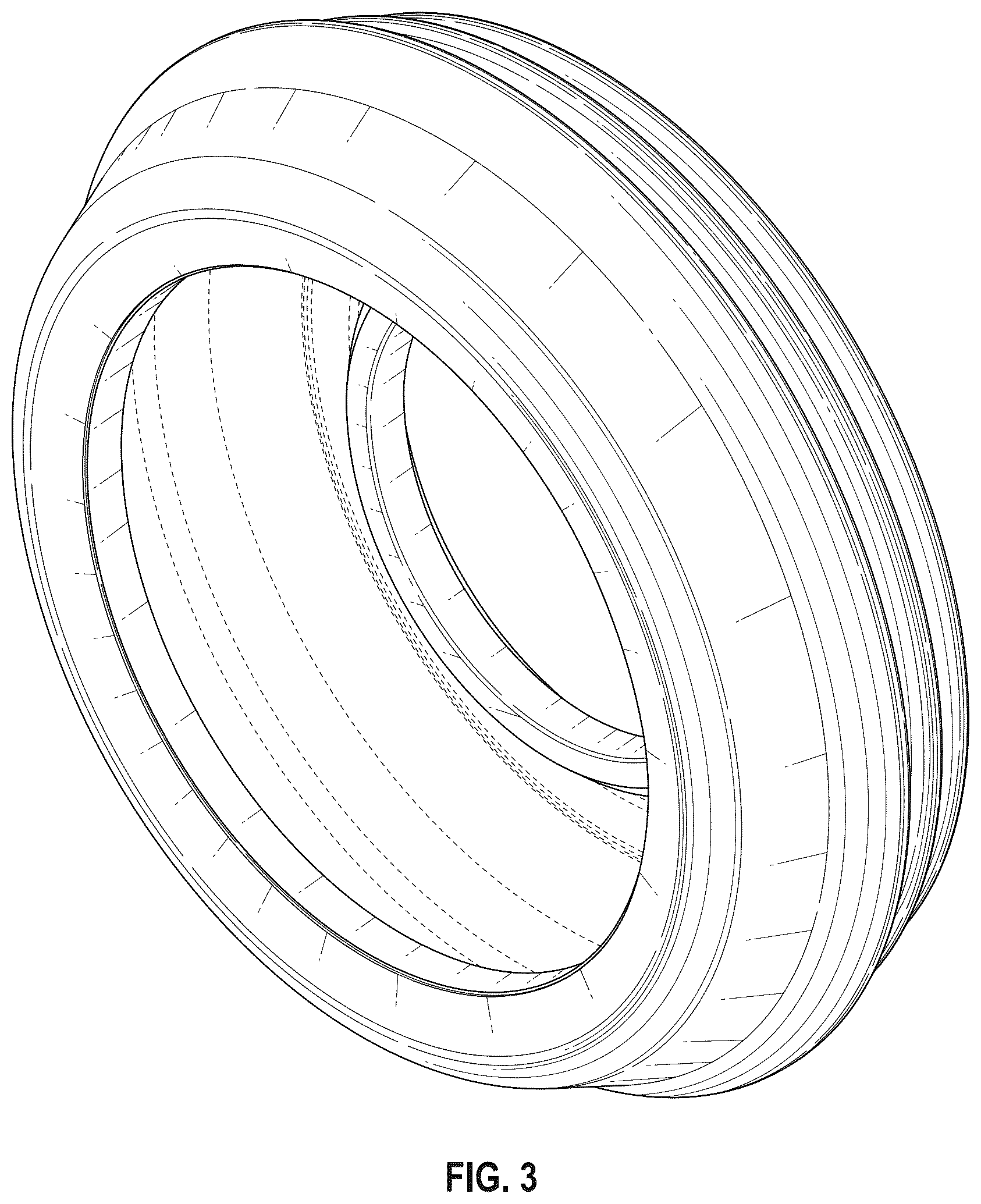 Patent USD1125015 Figure 3 – Model vehicle ribbed tire