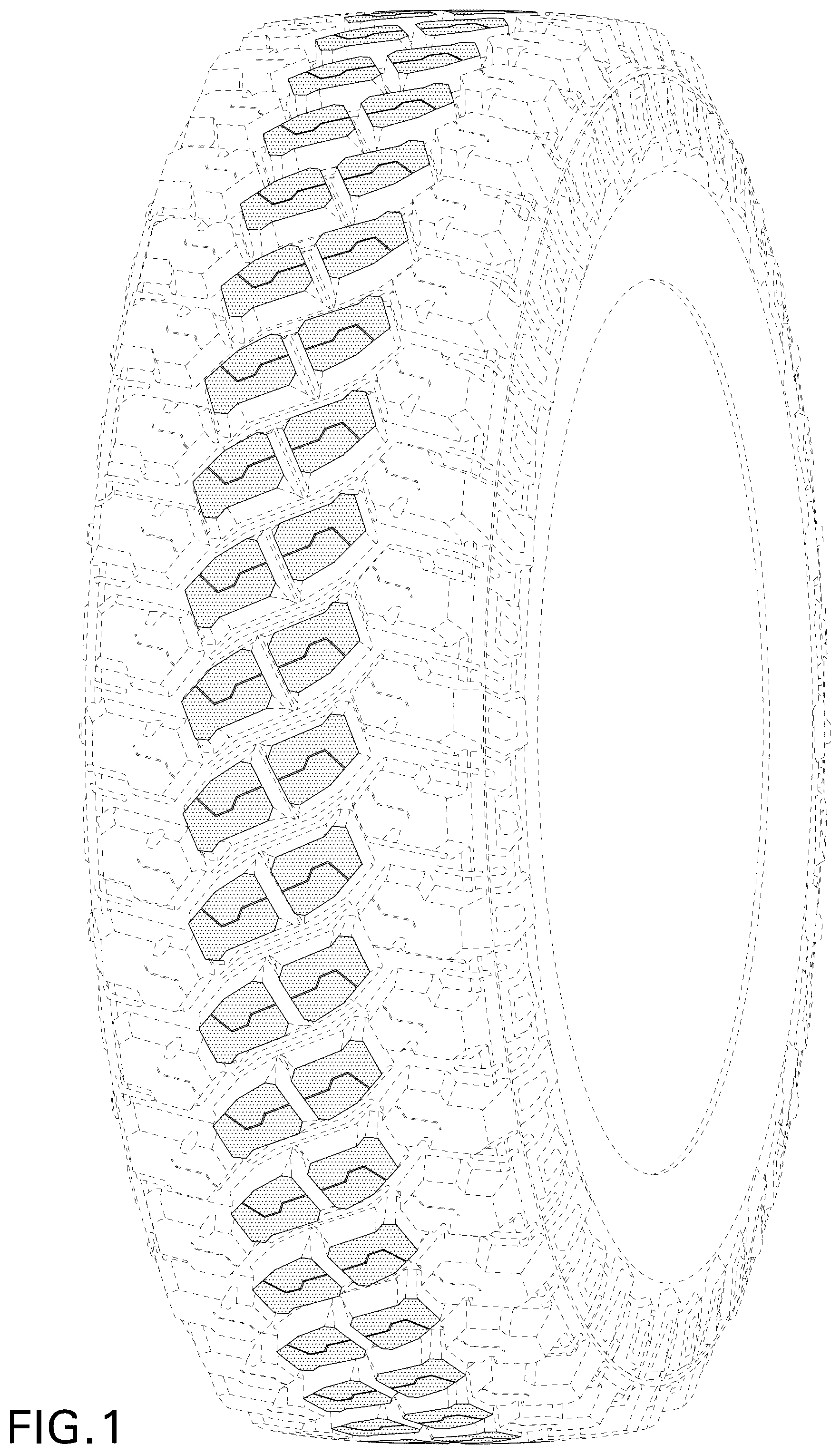 Patent USD1125016 Figure 1 – Tire