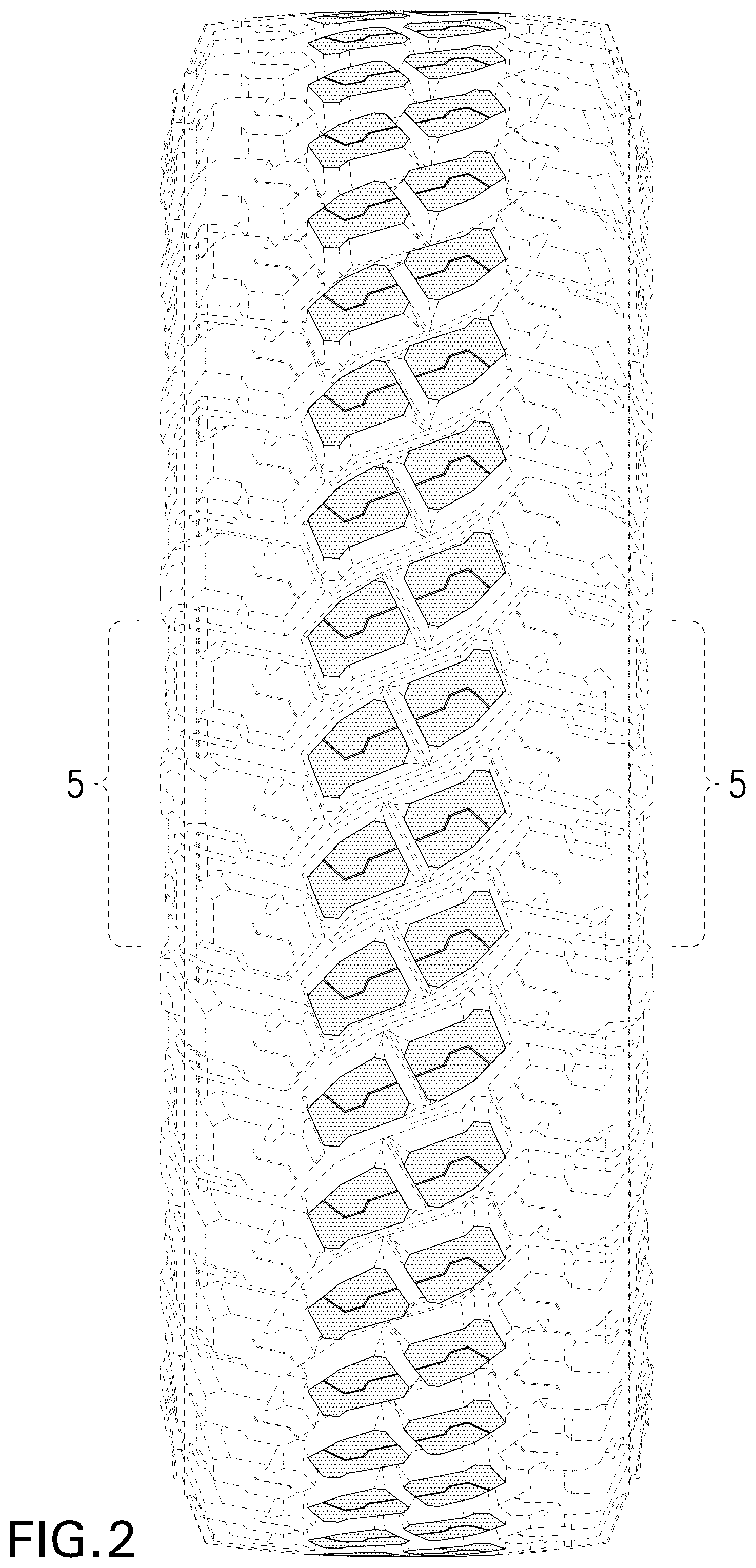 Patent USD1125016 Figure 2 – Tire