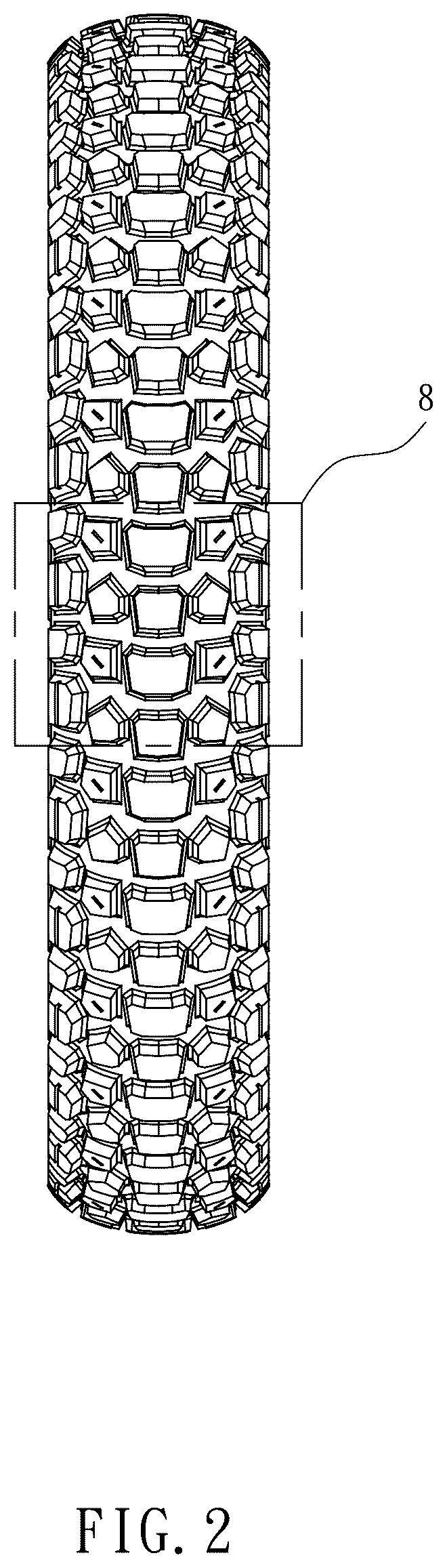 Patent USD1125017 Figure 2 – Tire