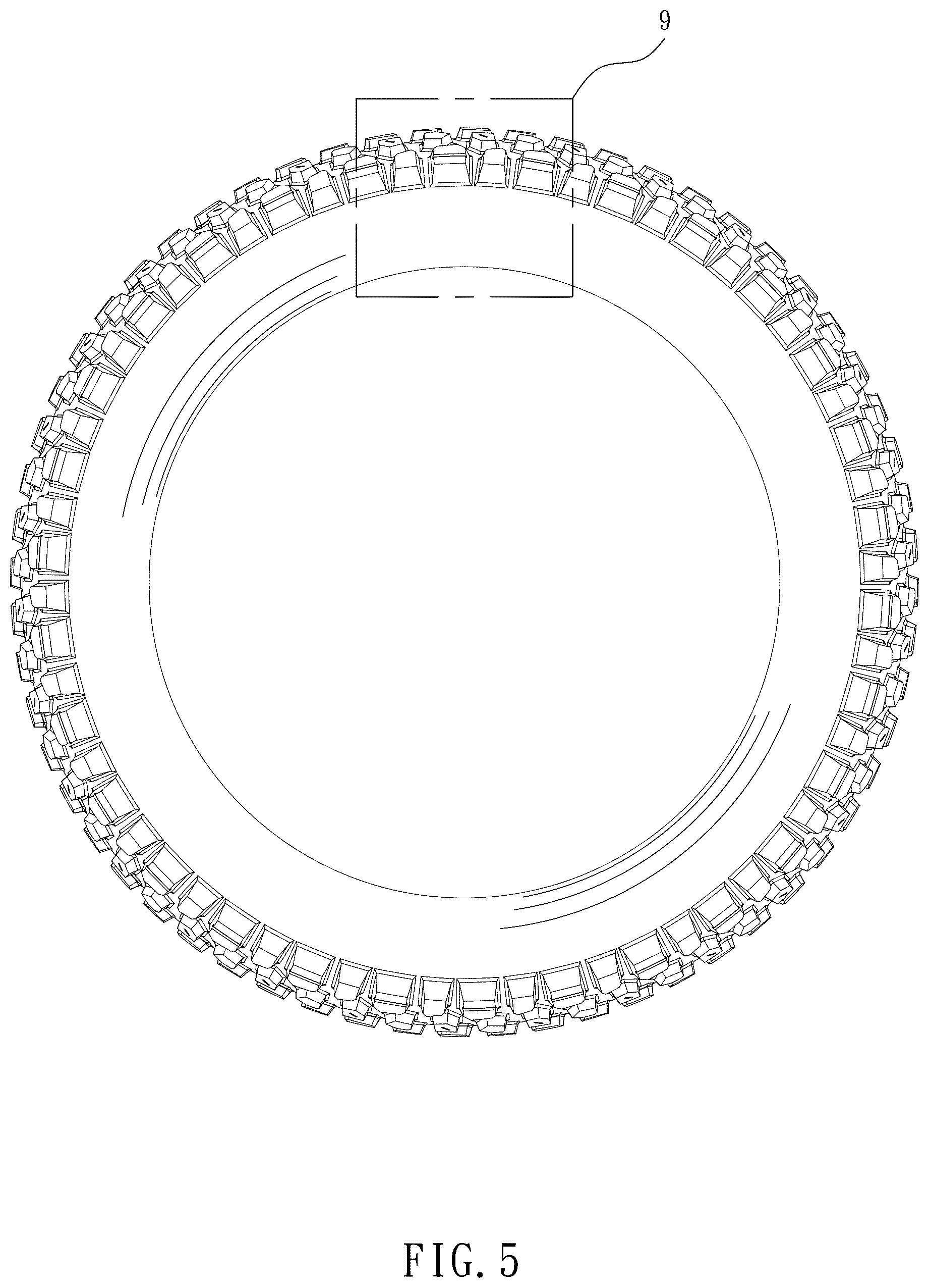 Patent USD1125017 Figure 5 – Tire