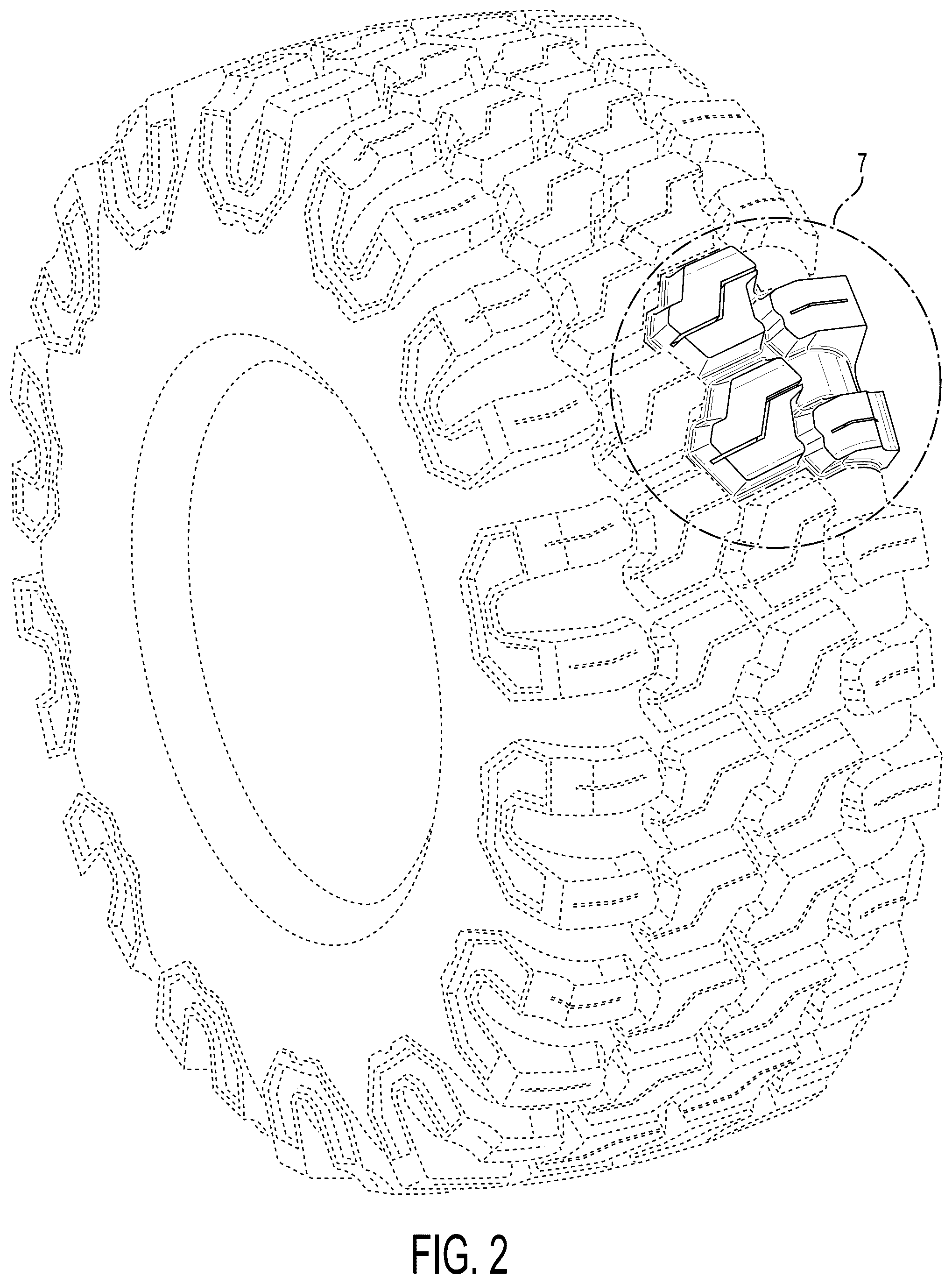 Patent USD1125020 Figure 2 – Tire