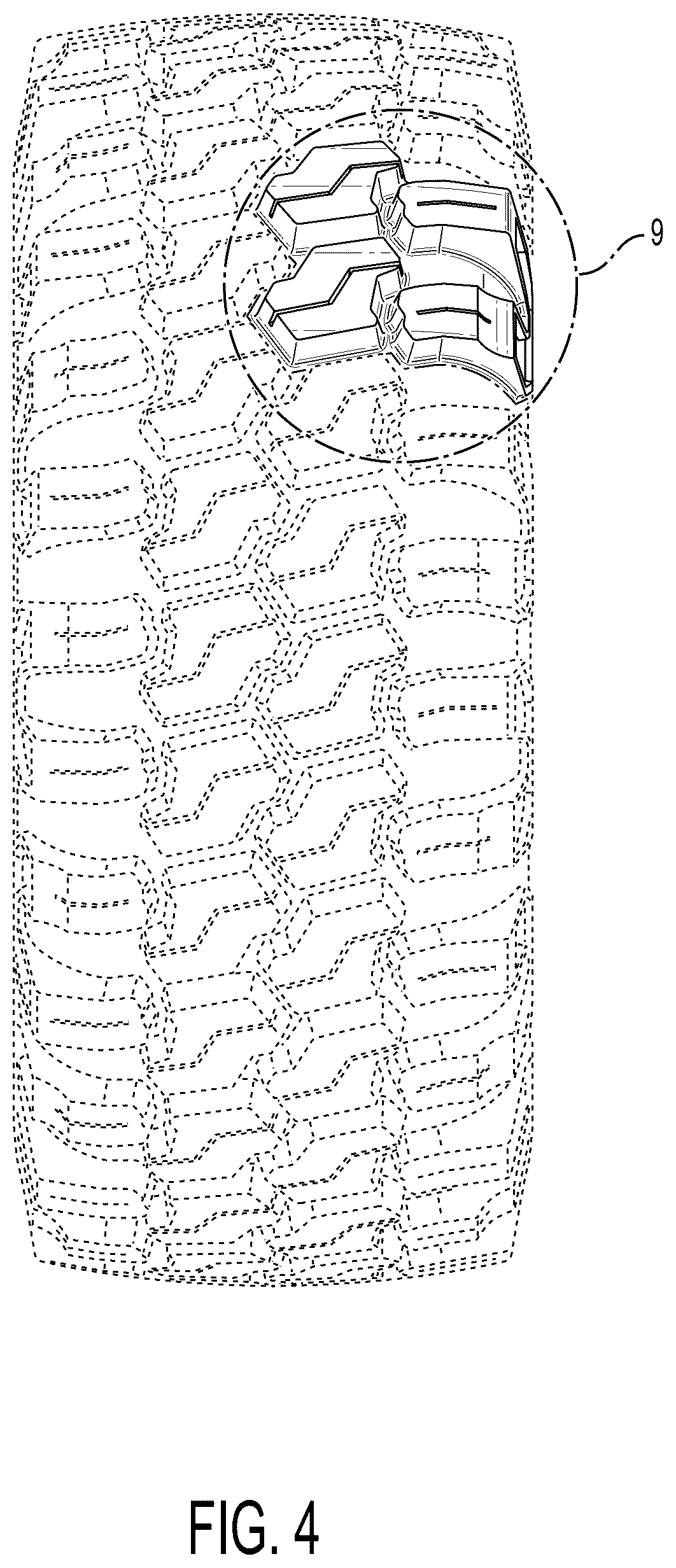 Patent USD1125020 Figure 4 – Tire