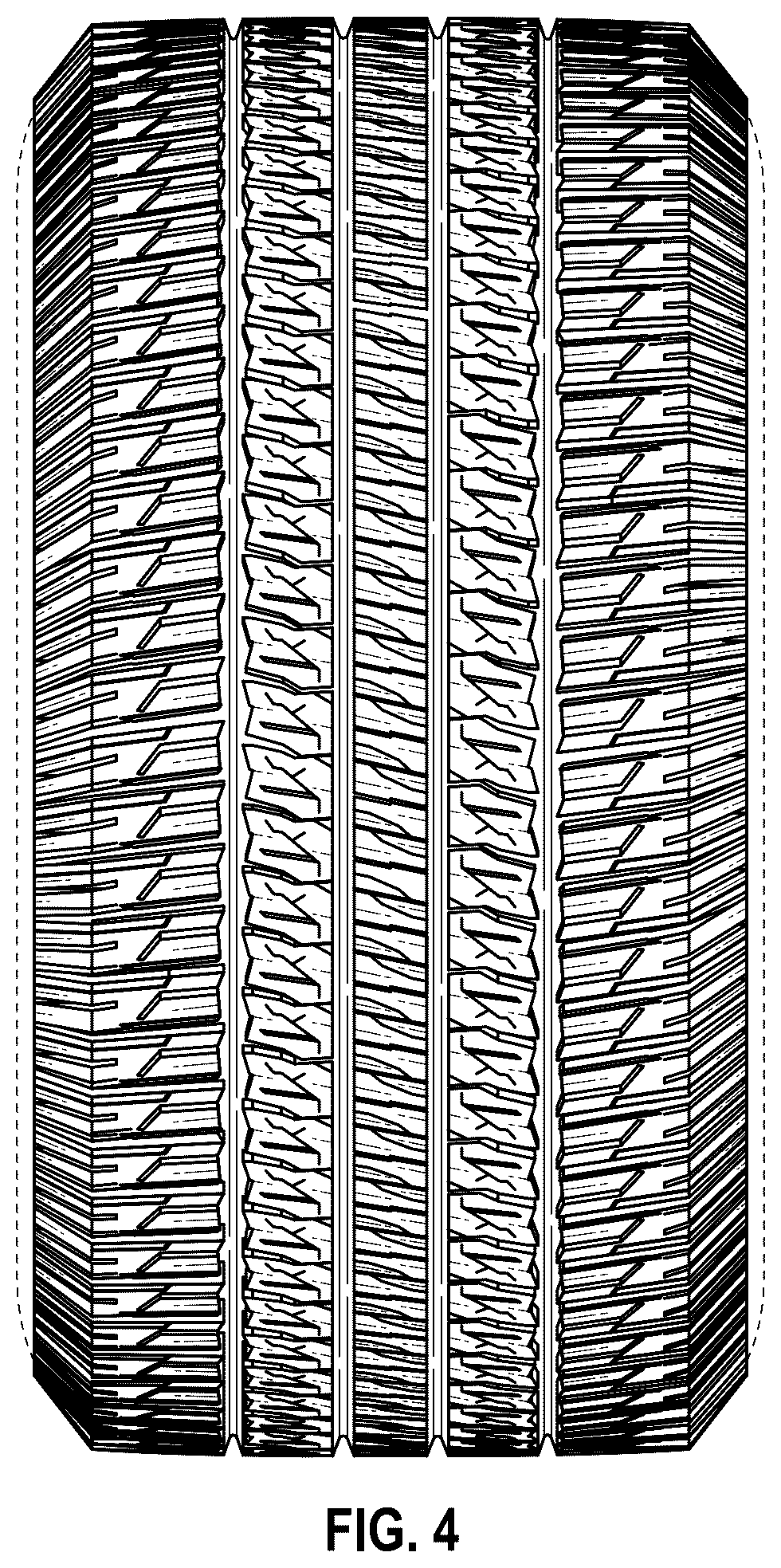Patent USD1125021 Figure 4 – Tire tread
