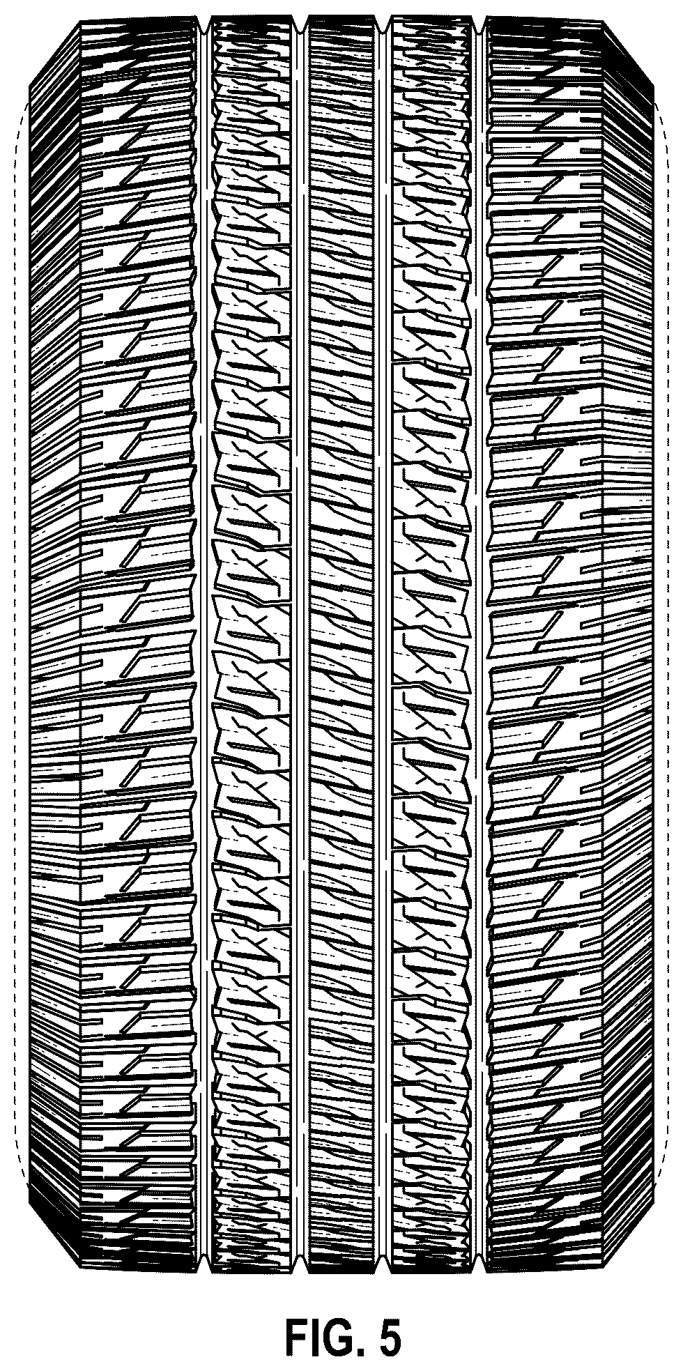 Patent USD1125021 Figure 5 – Tire tread