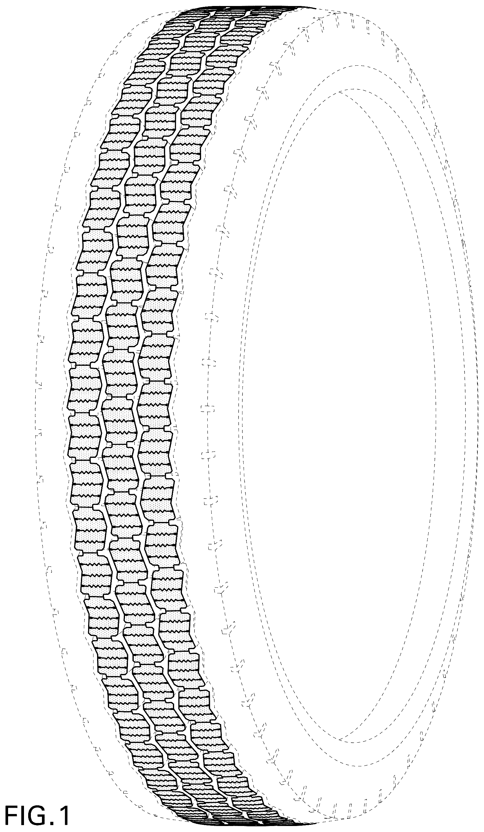Patent USD1125022 Figure 1 – Tire