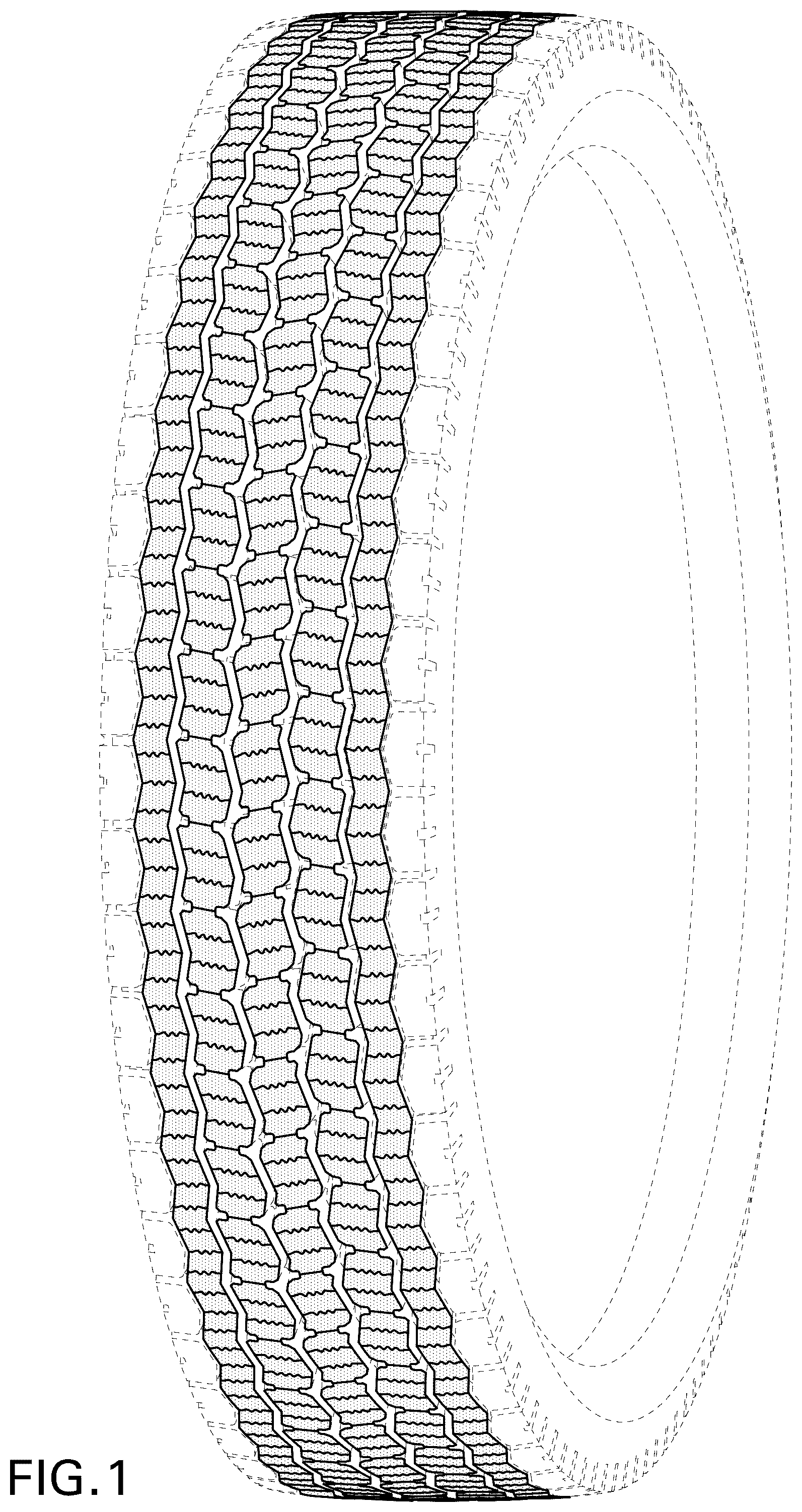 Patent USD1125023 Figure 1 – Tire