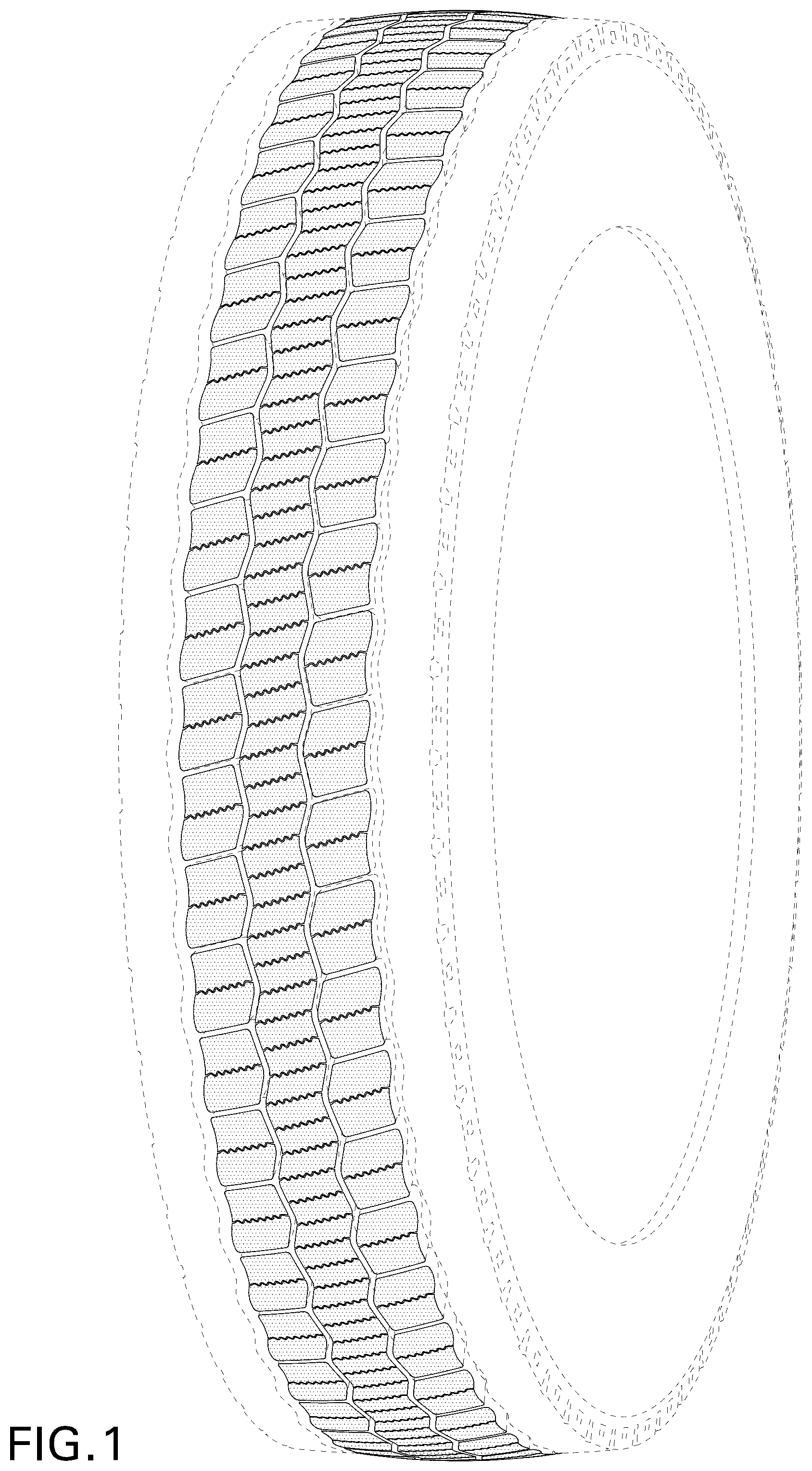 Patent USD1125025 Figure 1 – Tire