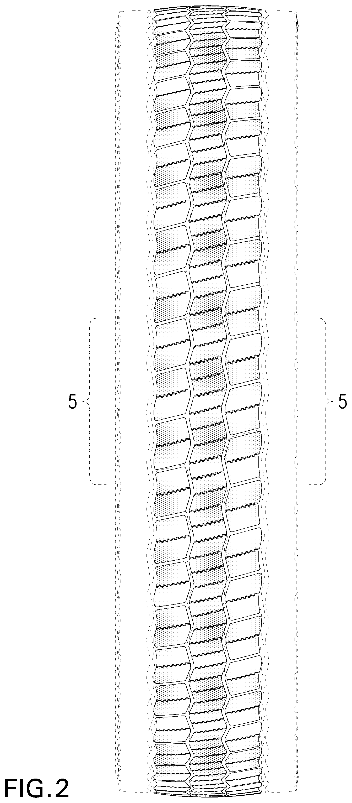 Patent USD1125025 Figure 2 – Tire