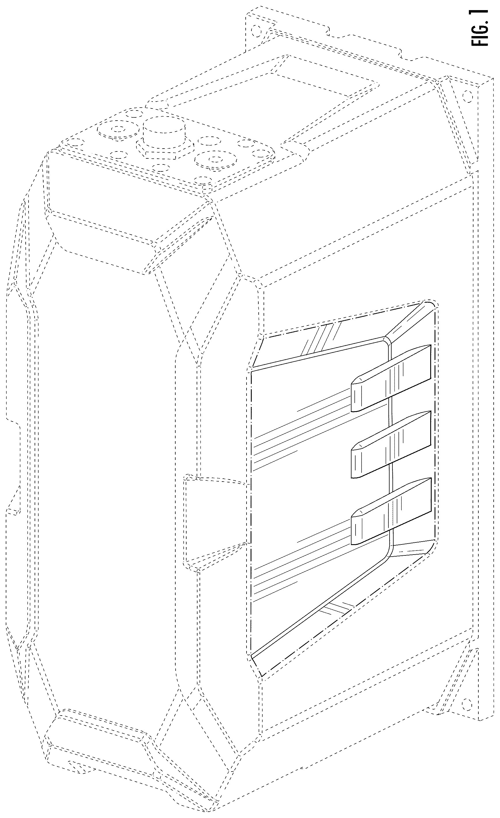 Patent USD1125030 Figure 1 – Battery pack