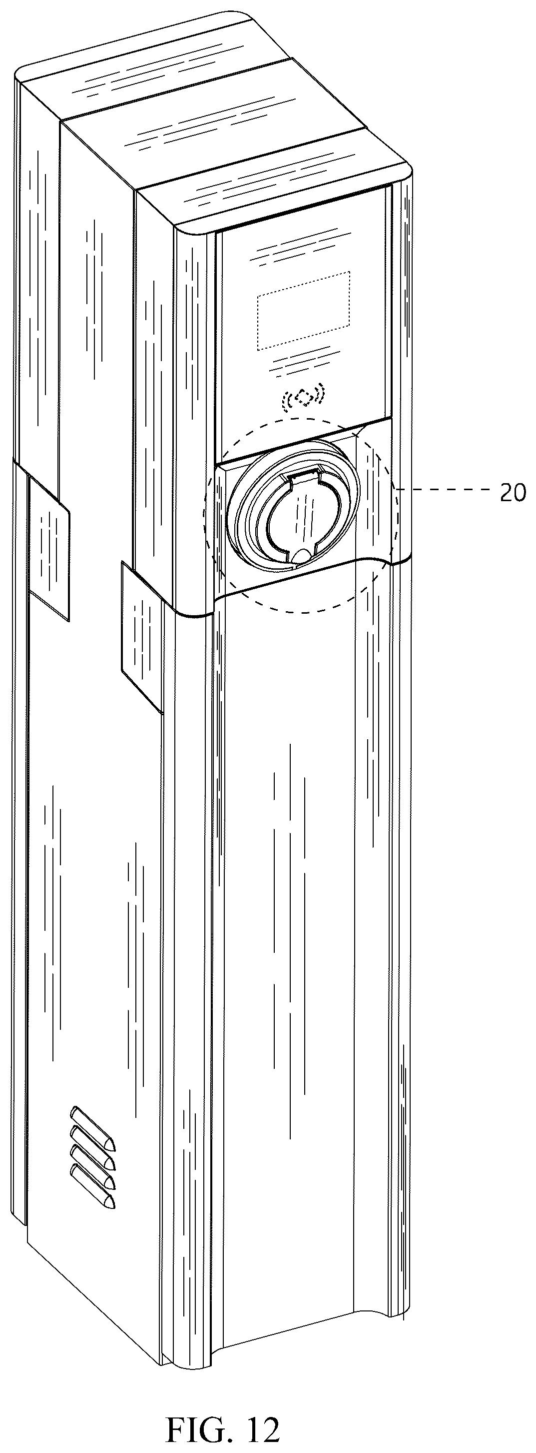 Patent USD1125039 Figure 12 – Charging station for electric vehicles