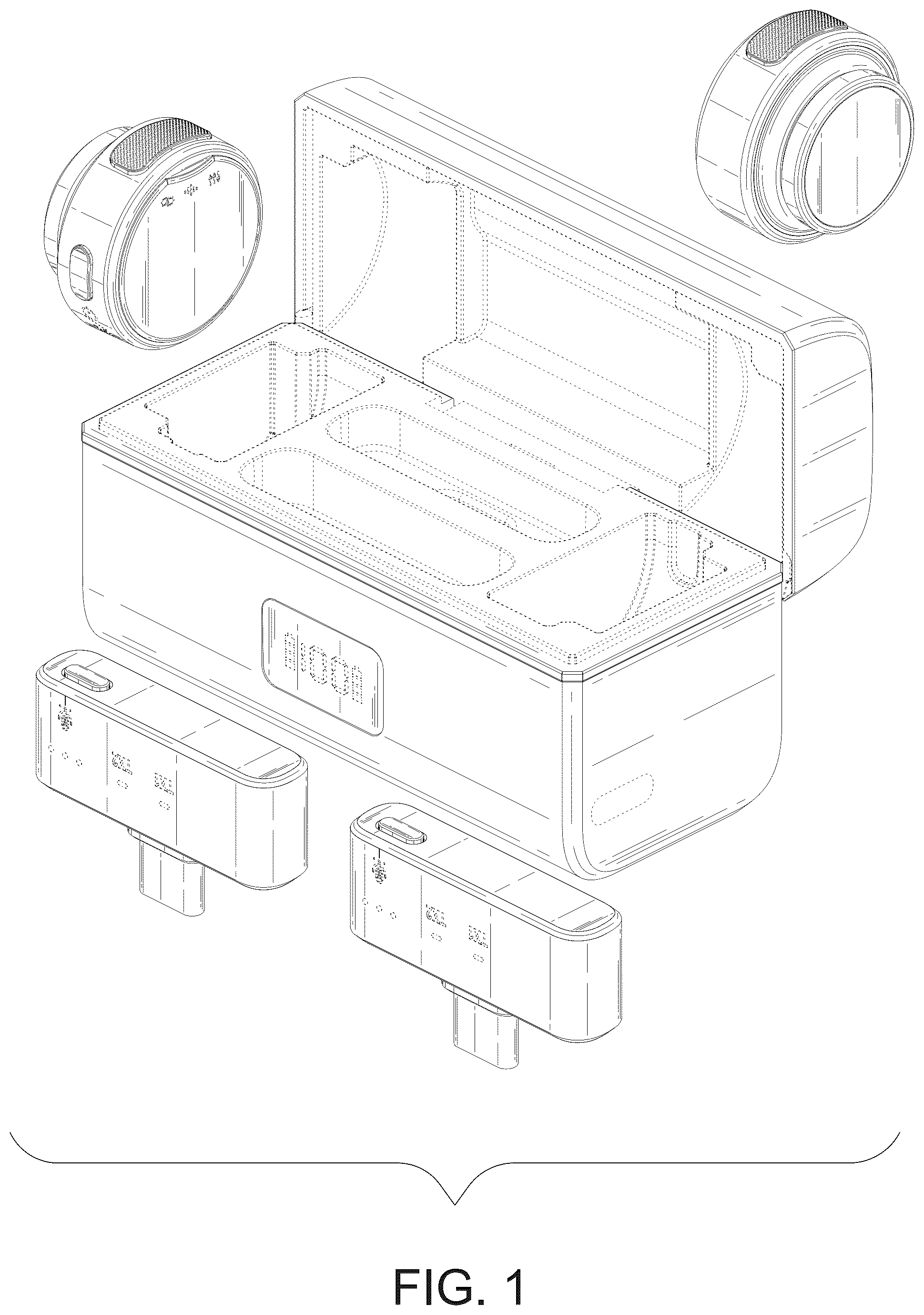 Patent USD1125048 — Microphone charging case set — Figure 1