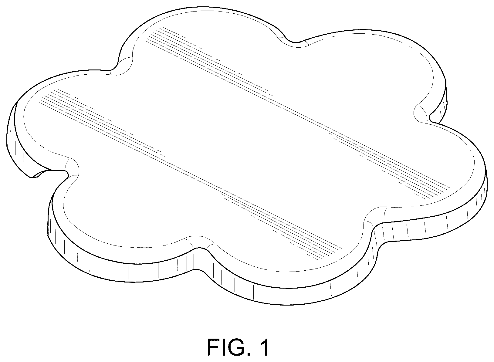 Patent USD1125051 Figure 1 – 6-petal flower shaped cover for wireless charger