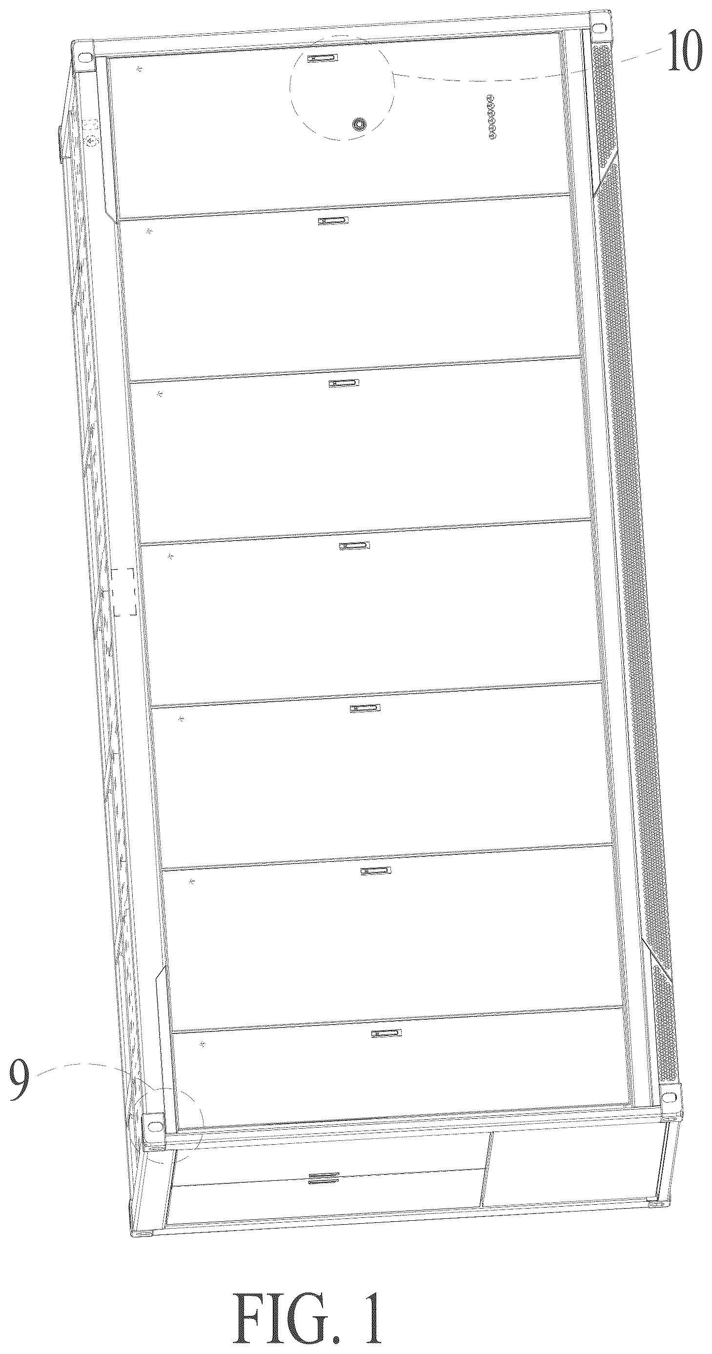 Patent USD1125053 Figure 1 – Outdoor energy storage cabinet