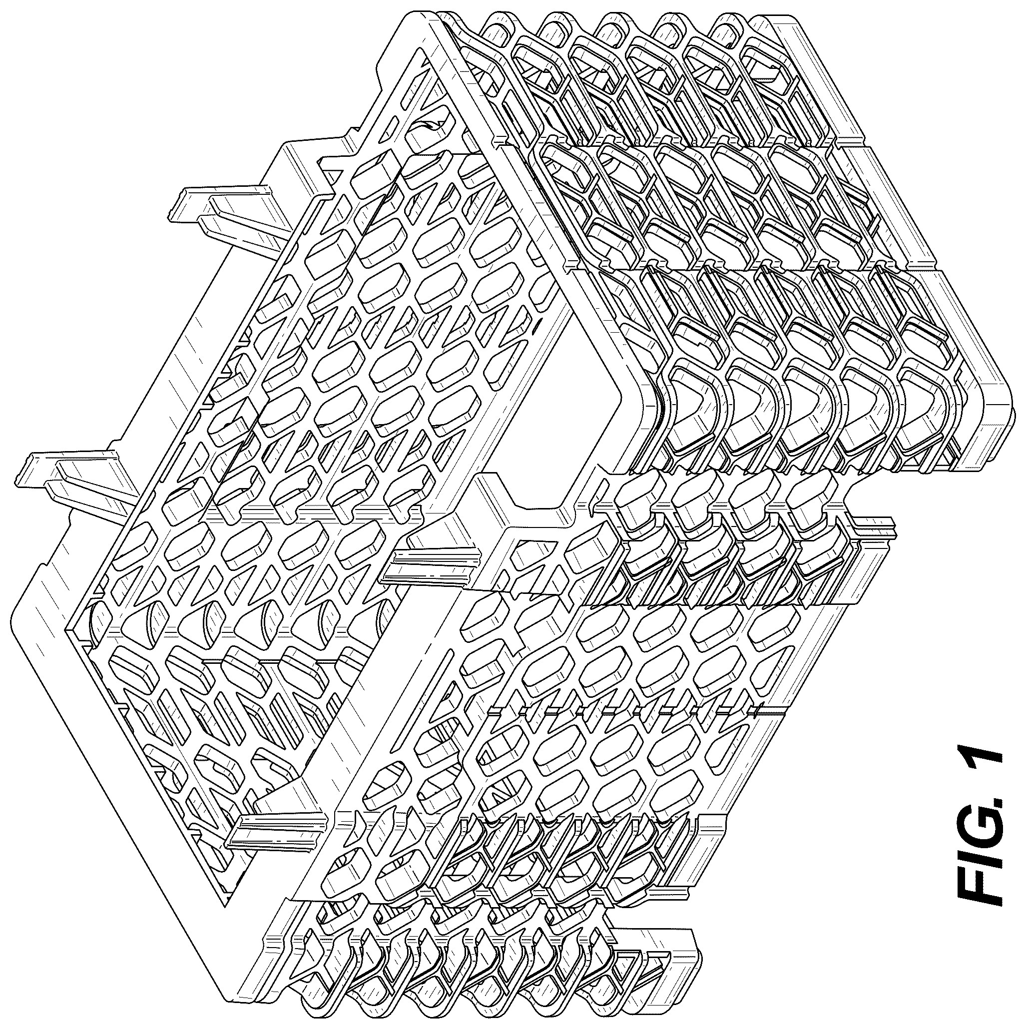 Patent USD1125059 Figure 1 – Battery cage