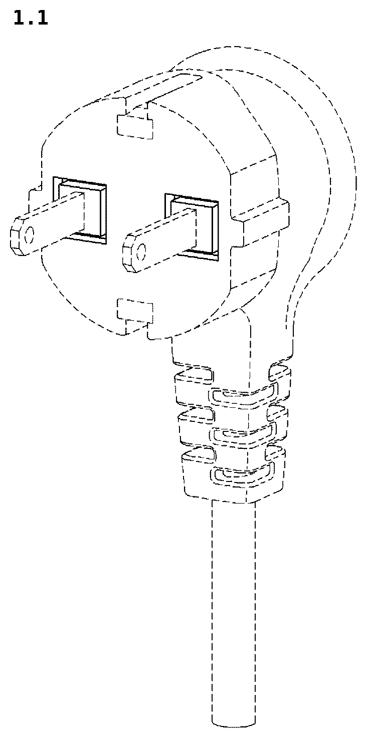 Patent USD1125072 Figure 1 – Power plug