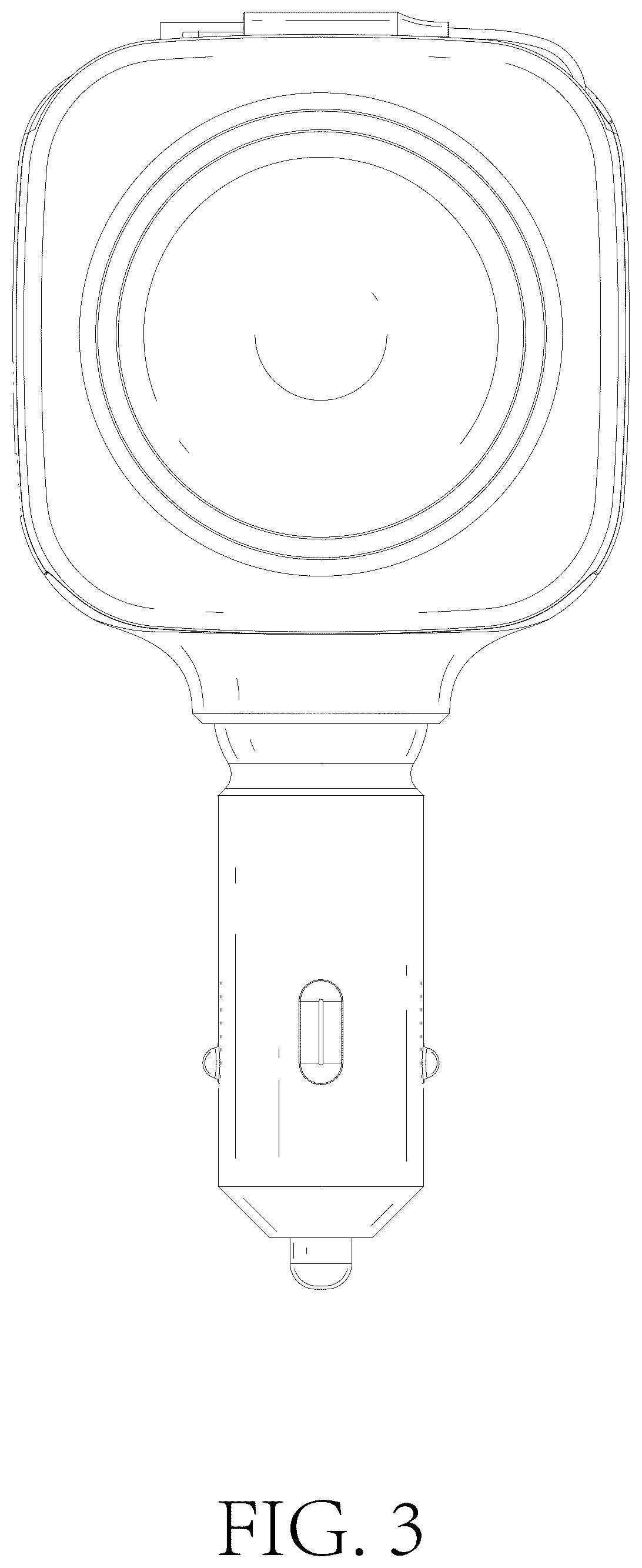 Patent USD1125076 Figure 3 – Car charger with light