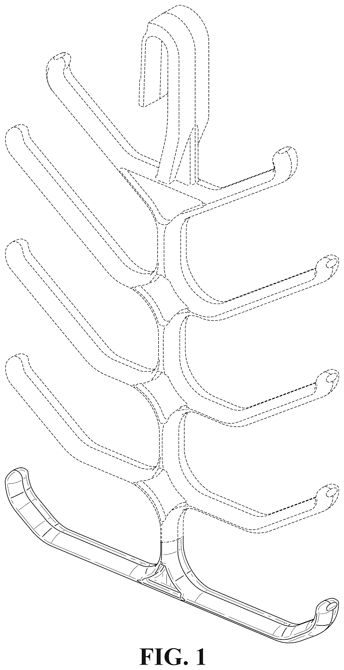Patent USD1125081 Figure 1 – Messenger cable hanger