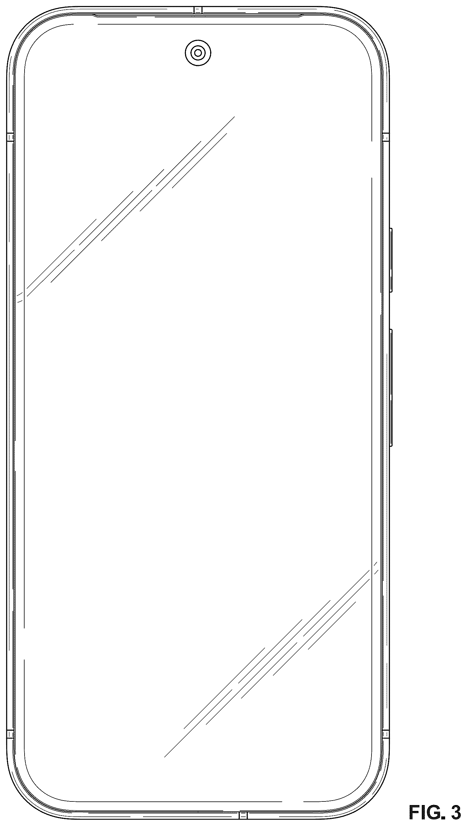 Patent USD1125107 Figure 3 – Smartphone