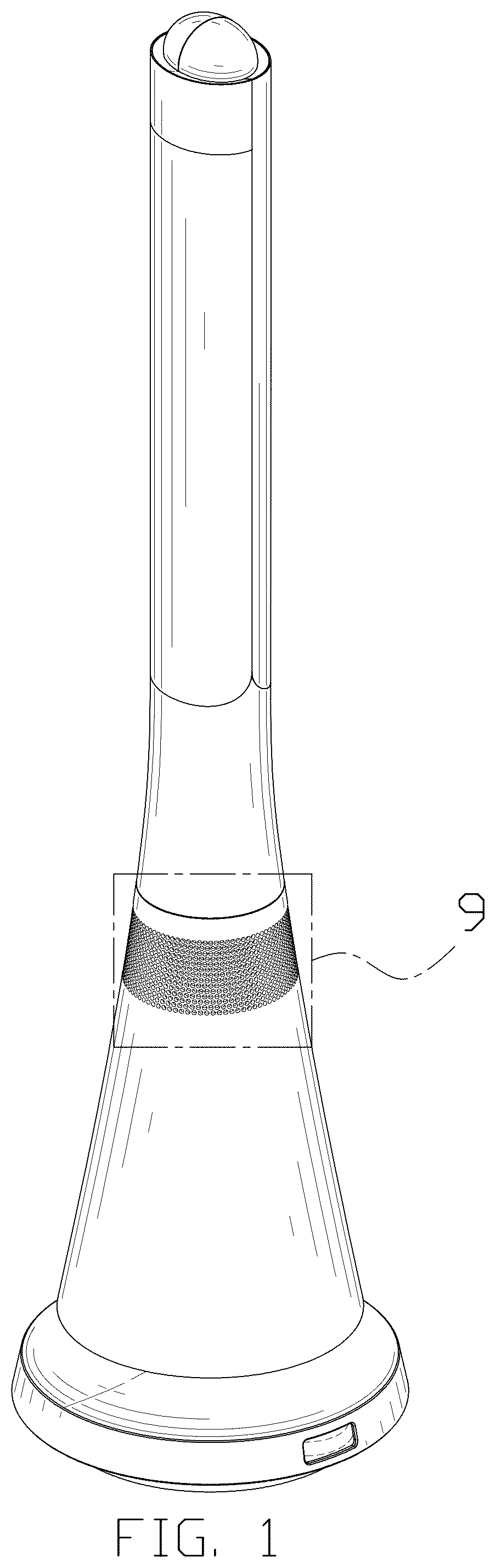 Patent USD1125110 Figure 1 – Speaker lamp